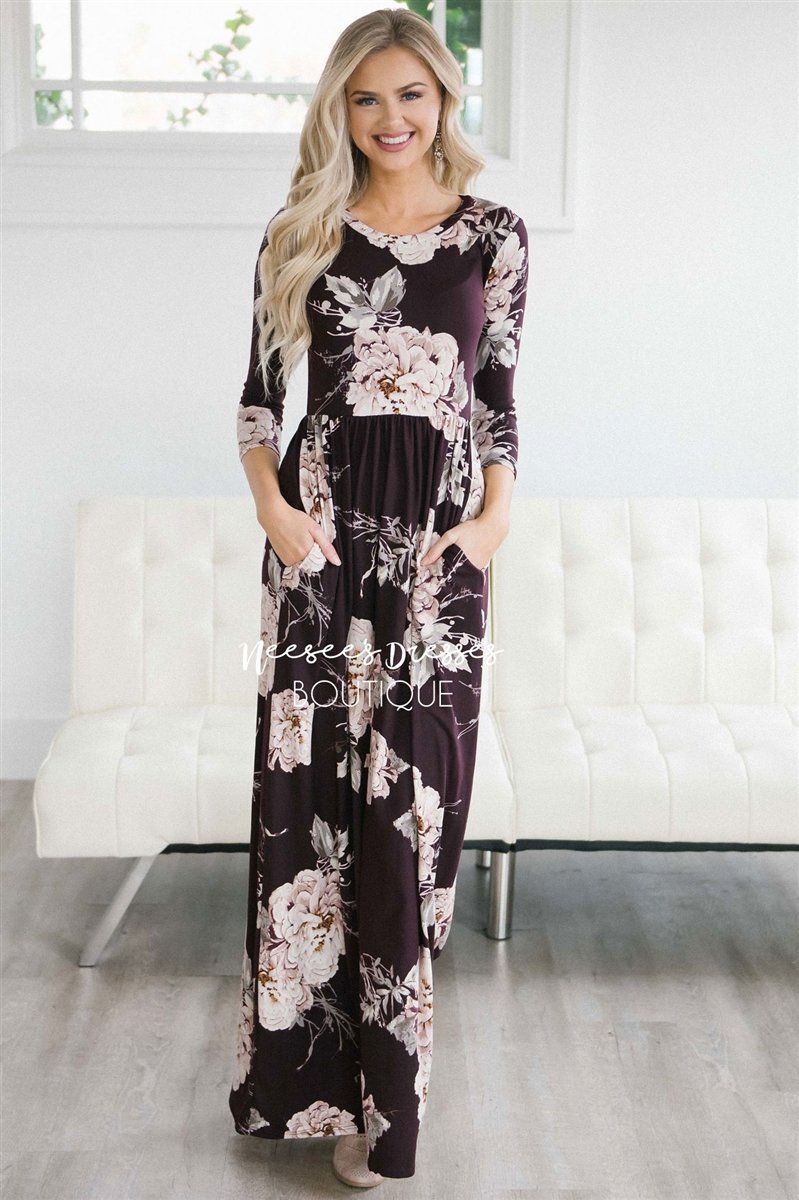 The Jaylee Modest Dresses vendor-unknown S Deep Plum