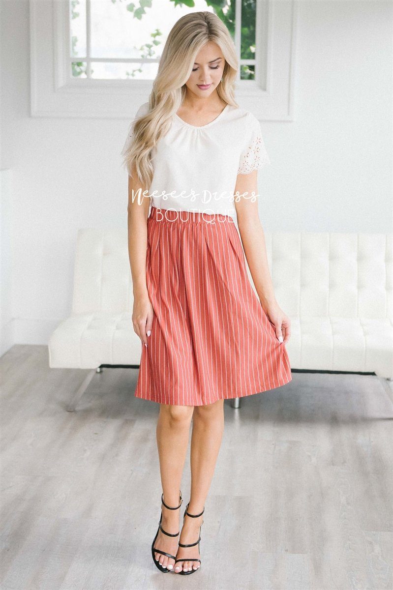 Striped Aline Skirt Skirts vendor-unknown