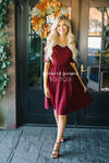 The Emery Modest Dresses vendor-unknown Burgundy XS