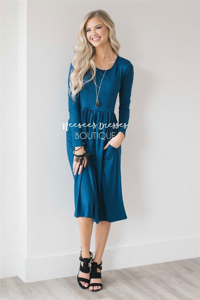 The Annabelle Modest Dresses vendor-unknown Deep Ocean Blue S