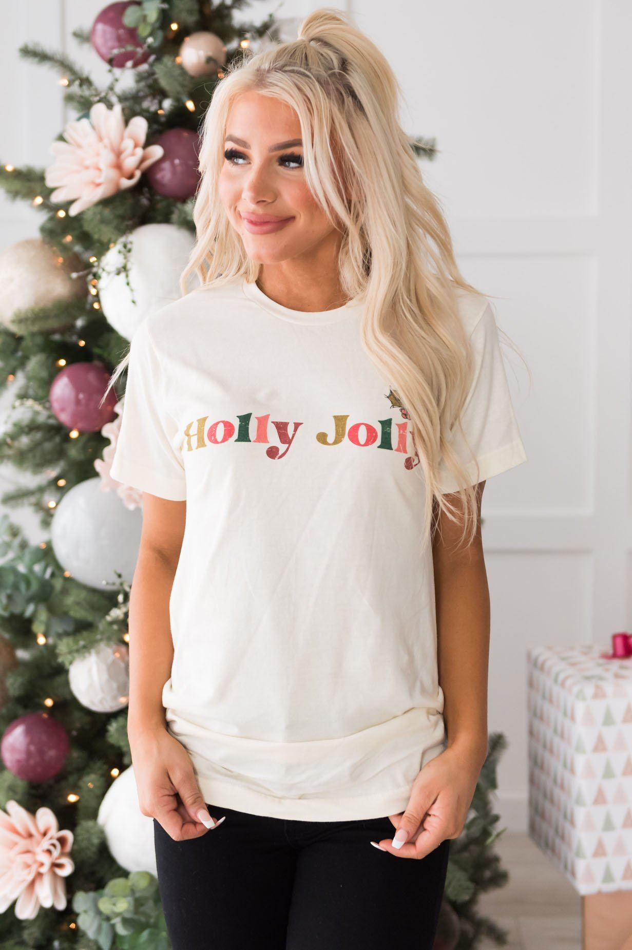 Holly Jolly Modest Tee Modest Dresses vendor-unknown