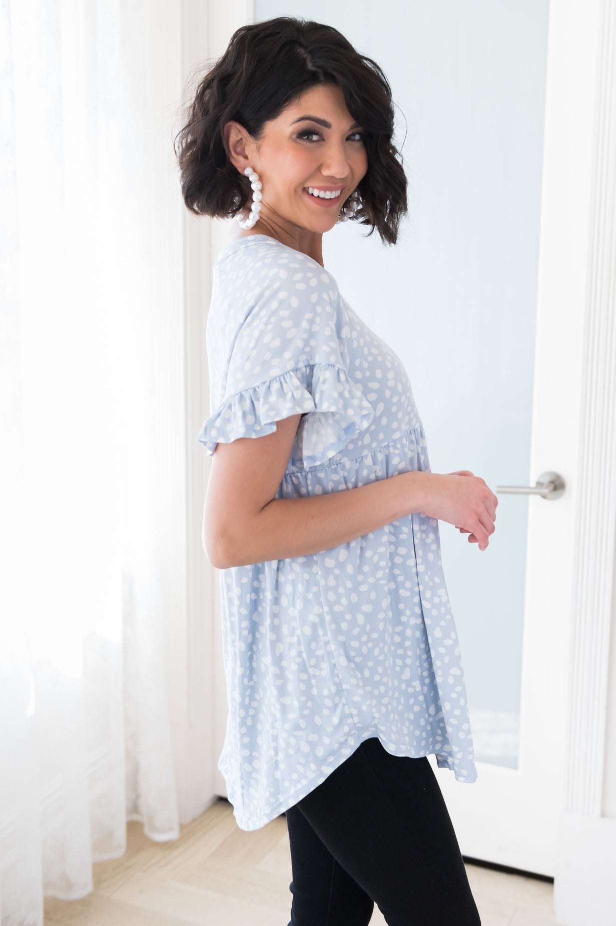 Nearly Perfect Modest Peplum Blouse NeeSee's Dresses