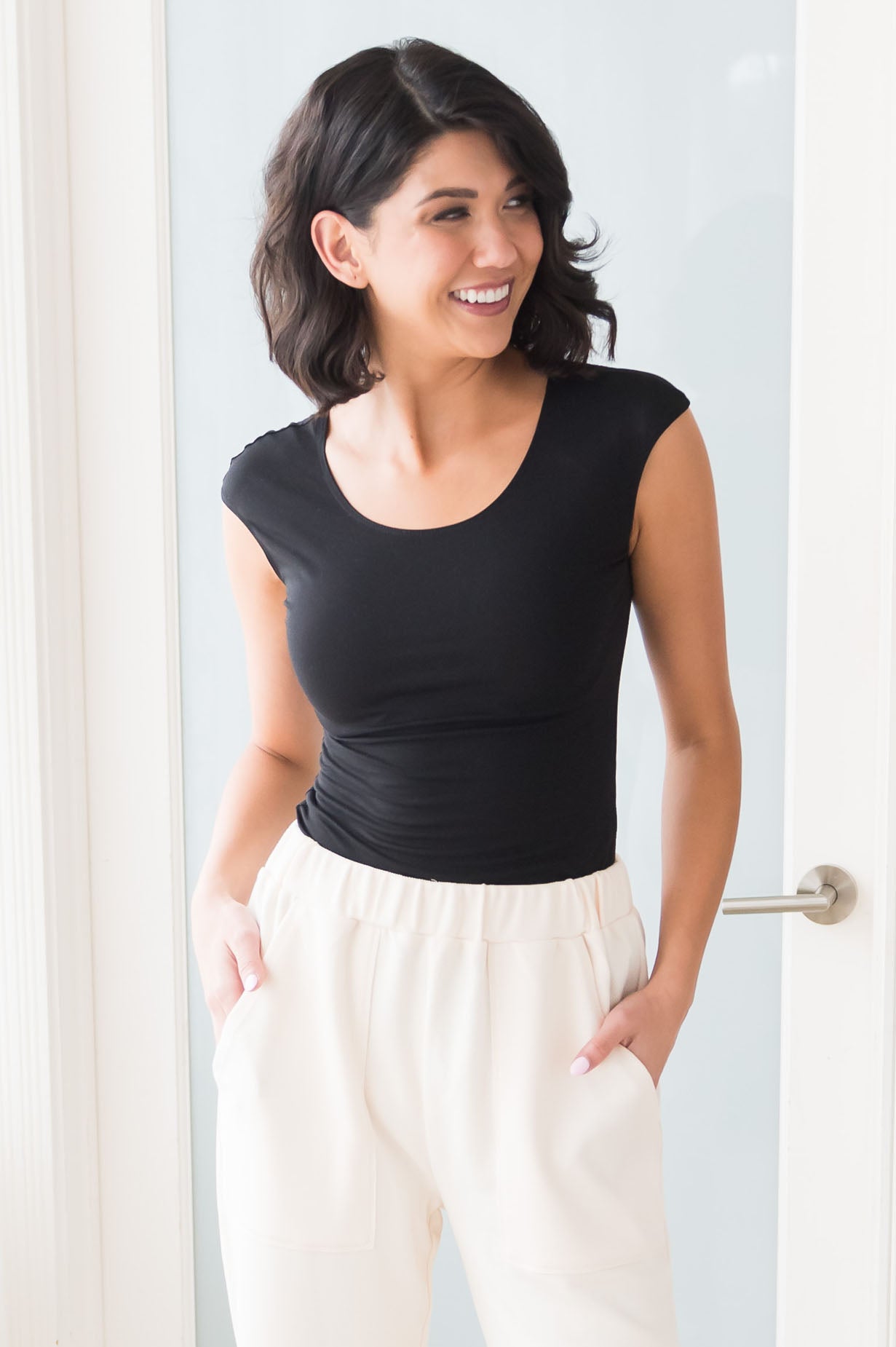 Cap Sleeve Modest Layering Tee Tops vendor-unknown