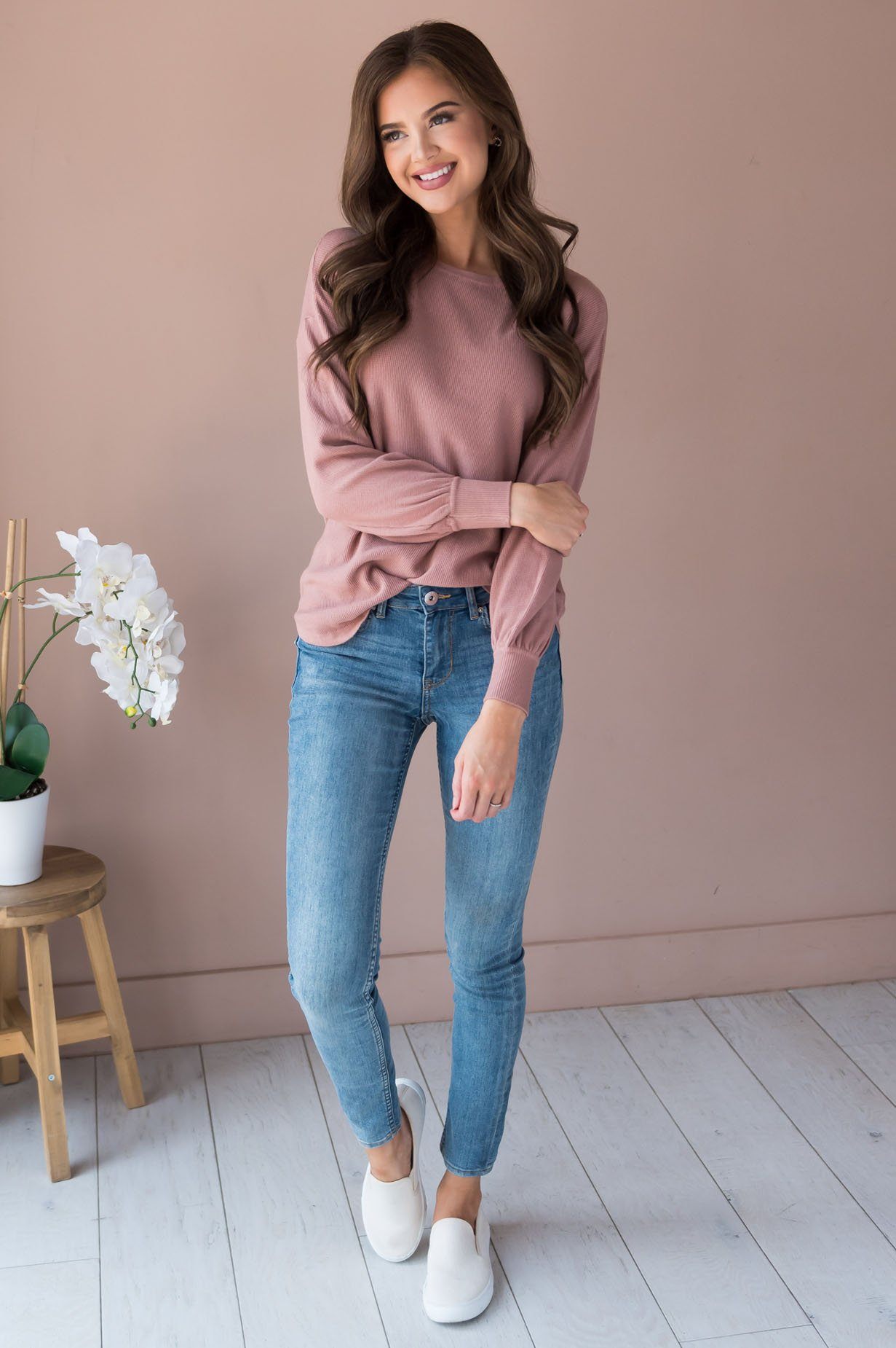 Fall In Line Modest Thermal Sweater Tops vendor-unknown