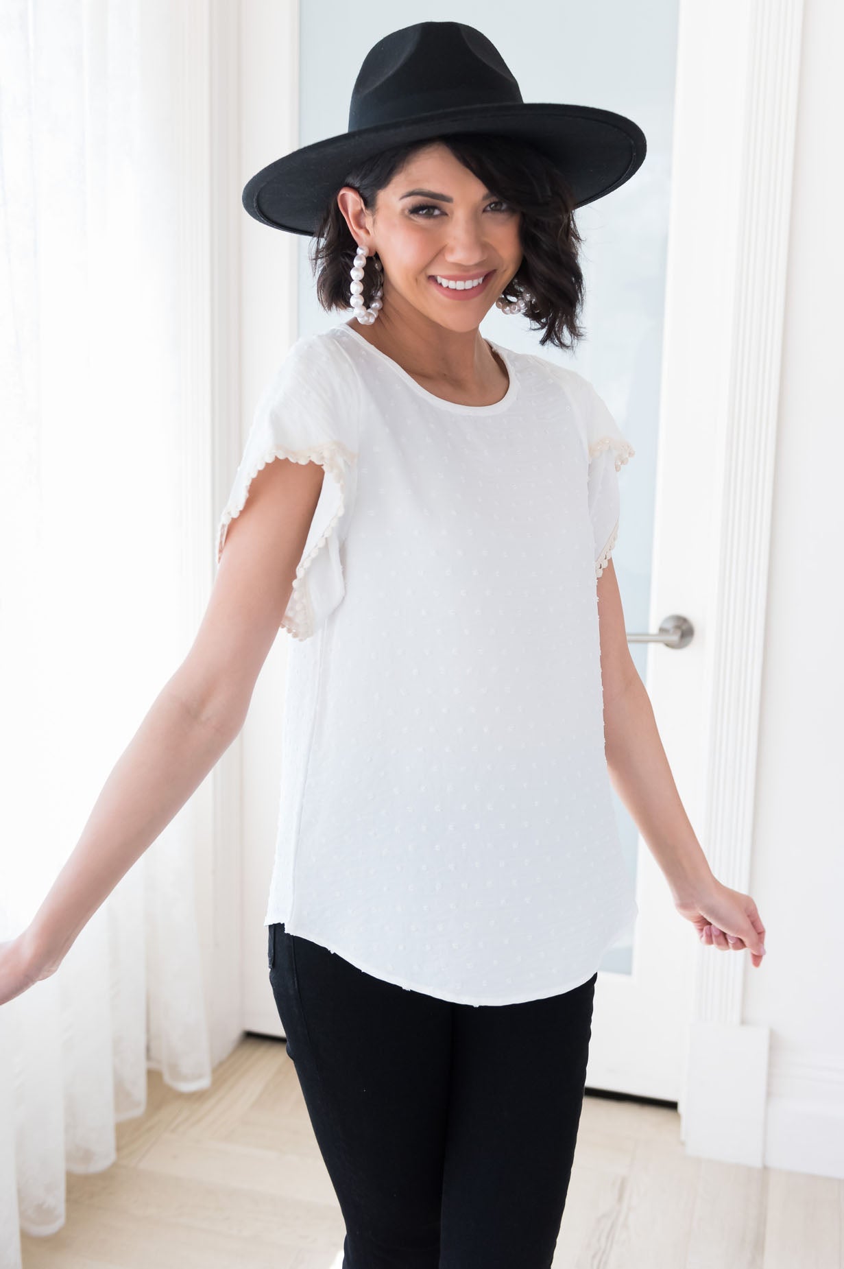 Pretty Pom Pom Modest Top NeeSee's Dresses