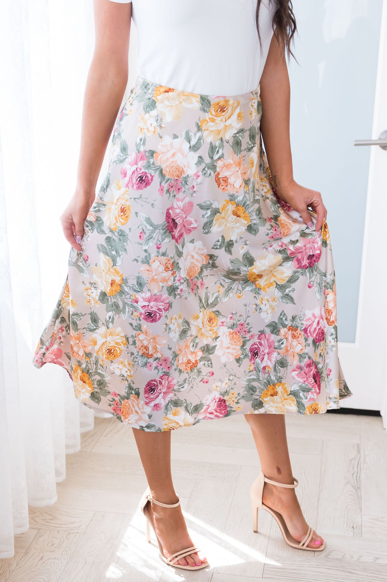 You And Me Modest Satin Skirt Skirts vendor-unknown