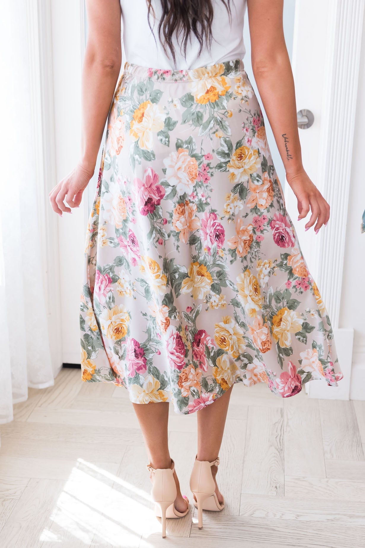 You And Me Modest Satin Skirt Skirts vendor-unknown