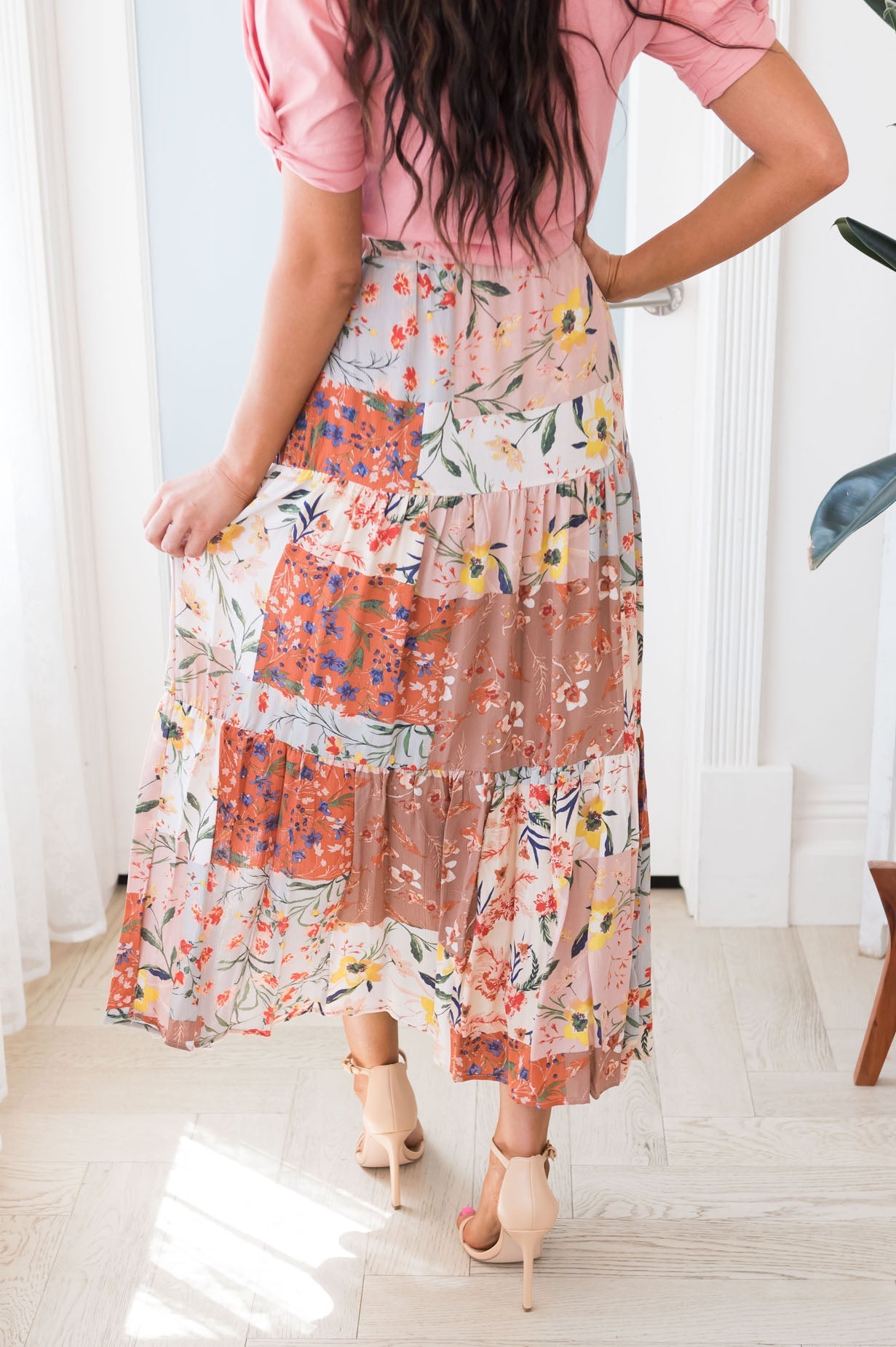 On A Mission Modest Patchwork Skirt Skirts vendor-unknown