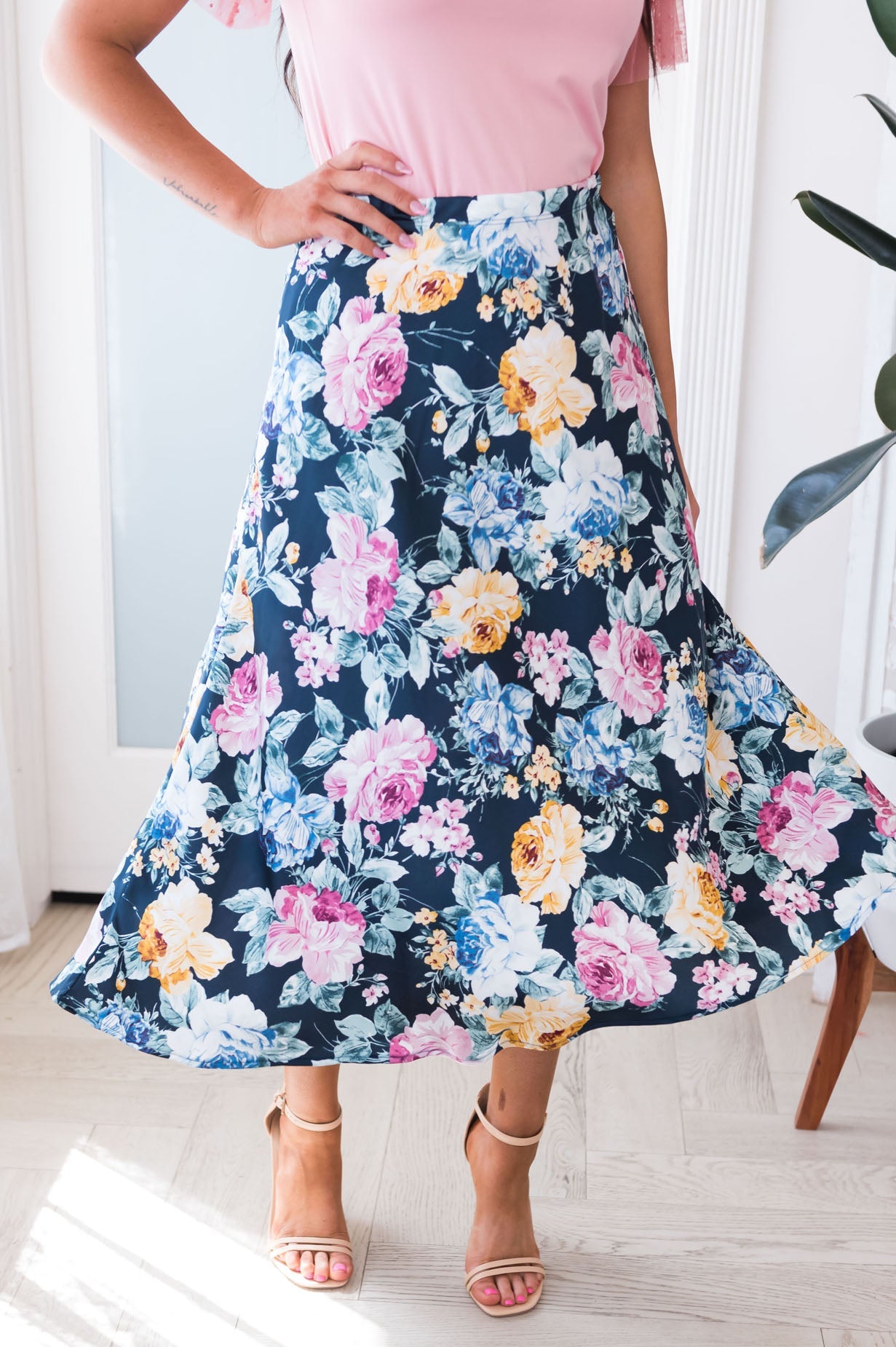 You And Me Modest Satin Skirt Skirts vendor-unknown