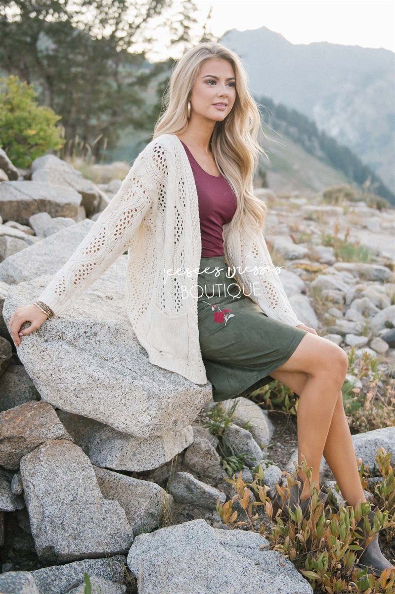 Over Sized Crochet Knit Cardigan Tops vendor-unknown