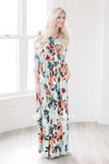 Mint Watercolor Floral Maxi Dress 50% OFF Summer Sale vendor-unknown