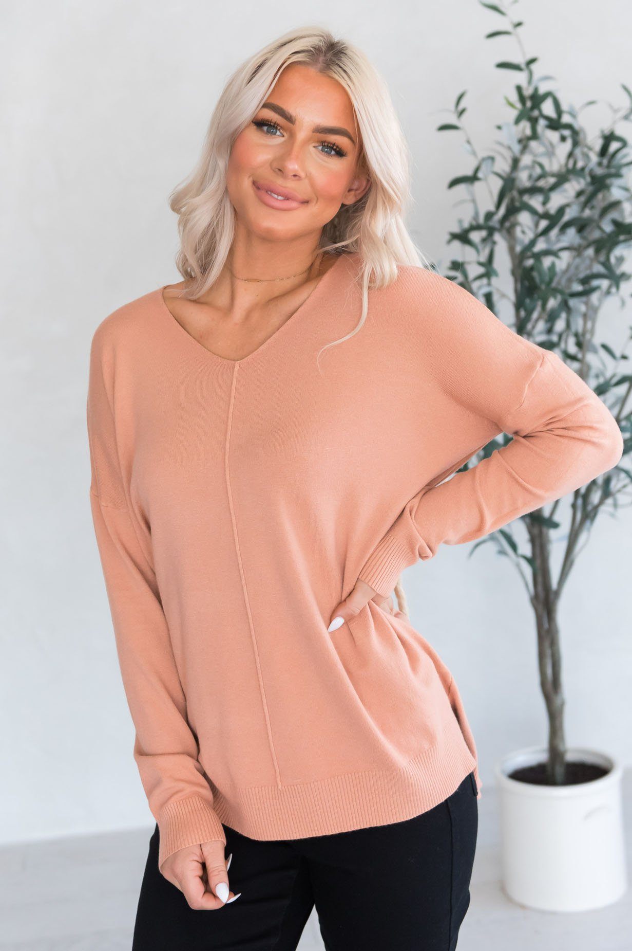 Harvest Season Modest Sweater Tops vendor-unknown