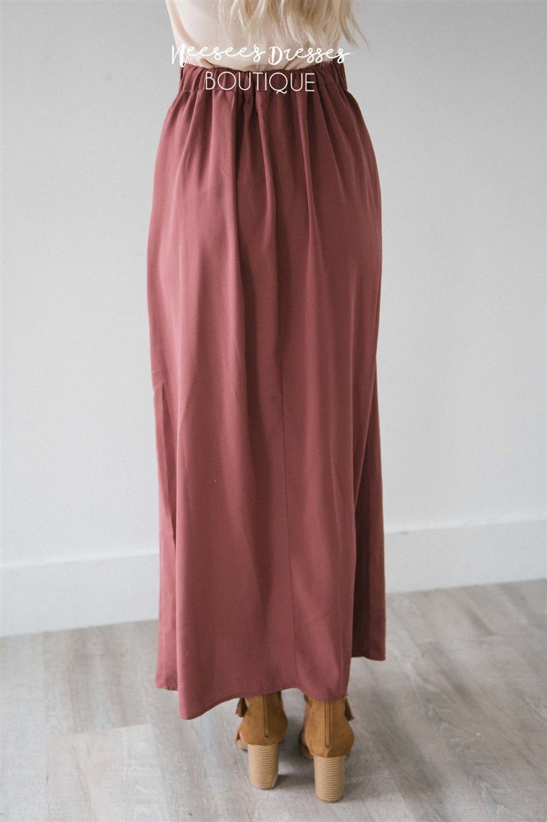 Burnt Mauve Maxi Skirt Skirts vendor-unknown