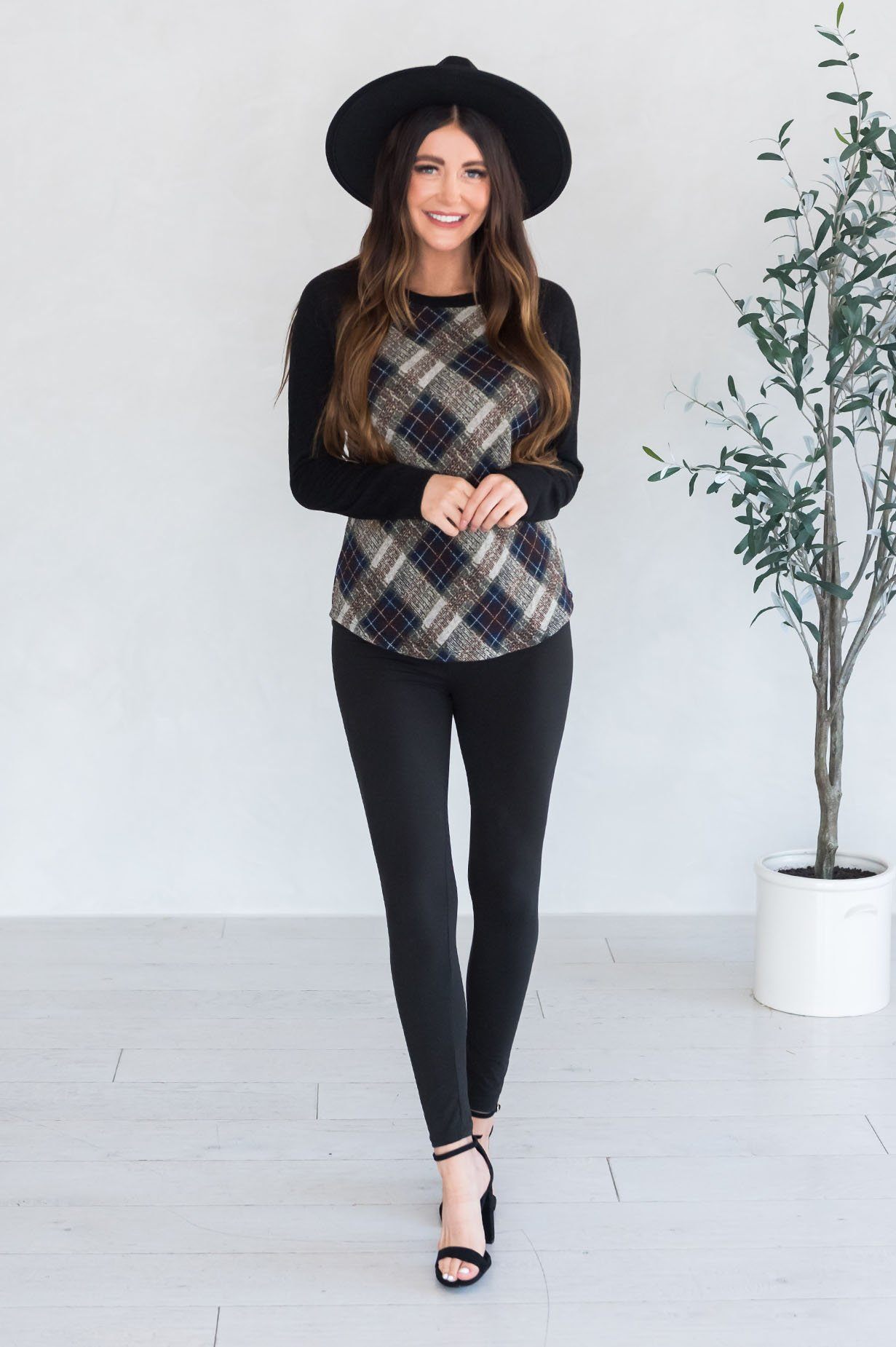 Polished Glam Modest Blouse Tops vendor-unknown