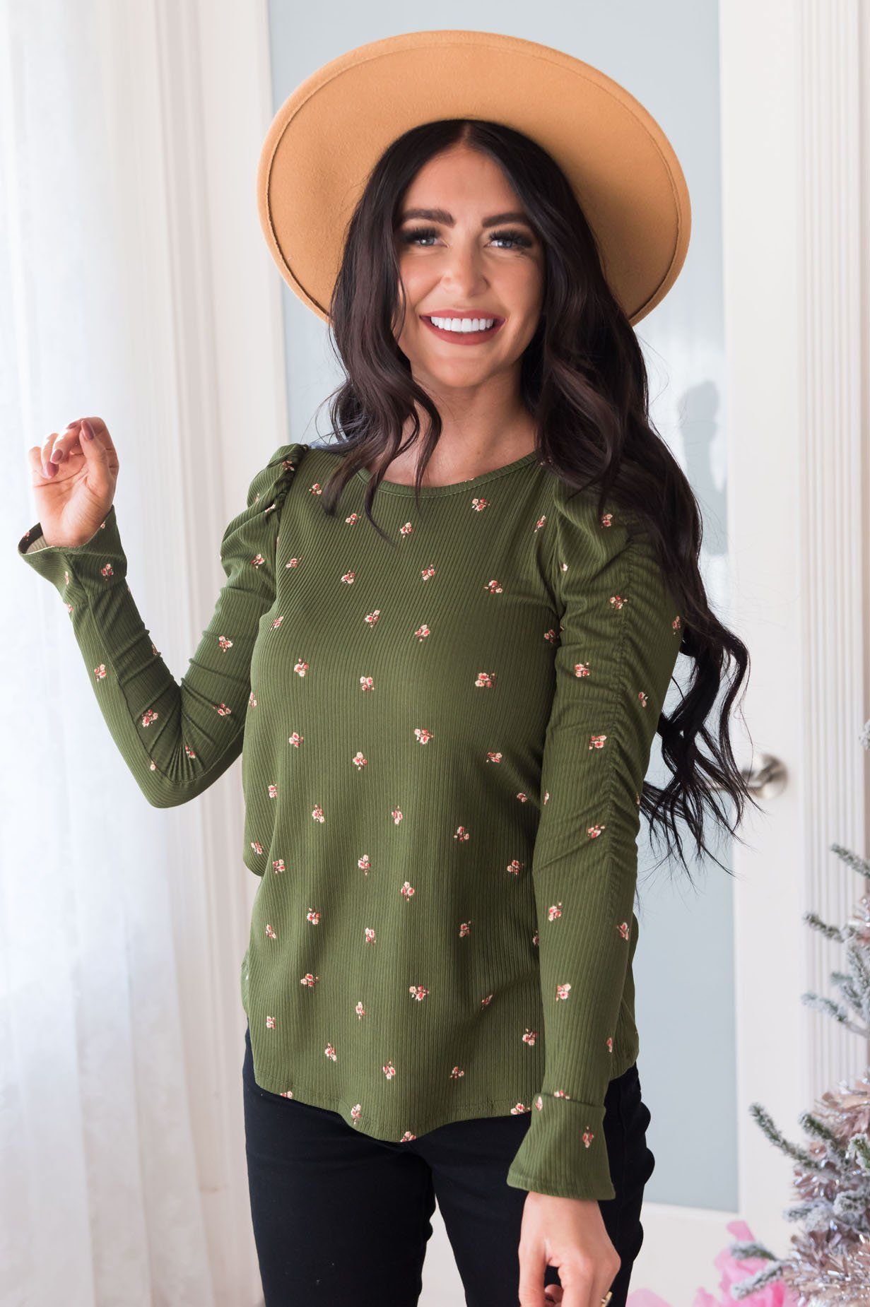 Winter Blooms Modest Blouse Modest Dresses vendor-unknown