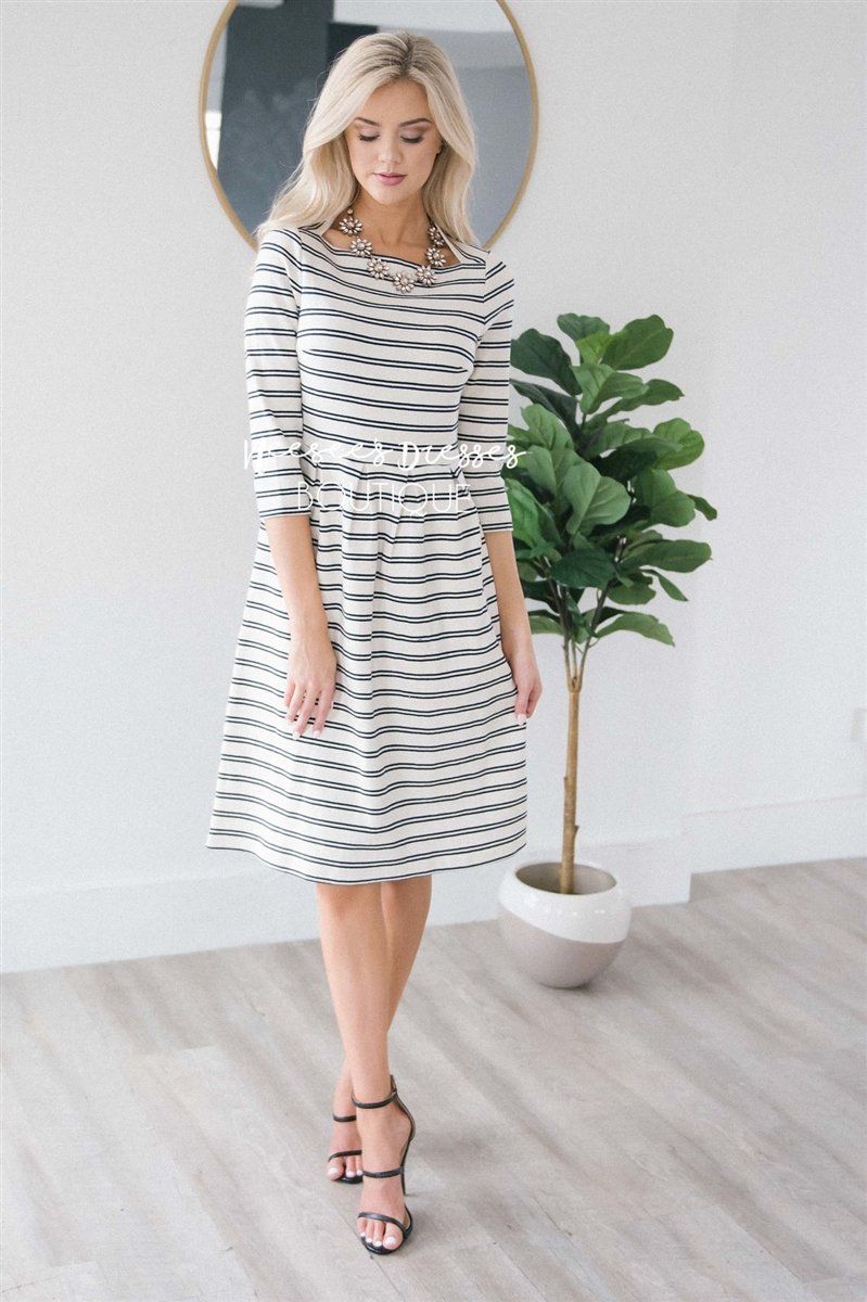 The Adele Modest Dresses vendor-unknown Navy XS