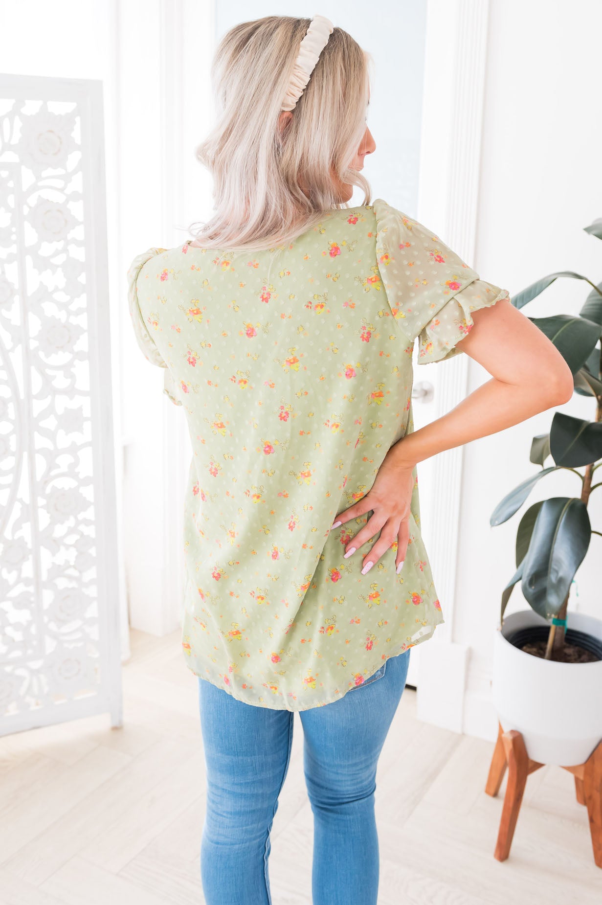 Stay Blooming Modest Floral Top Tops vendor-unknown