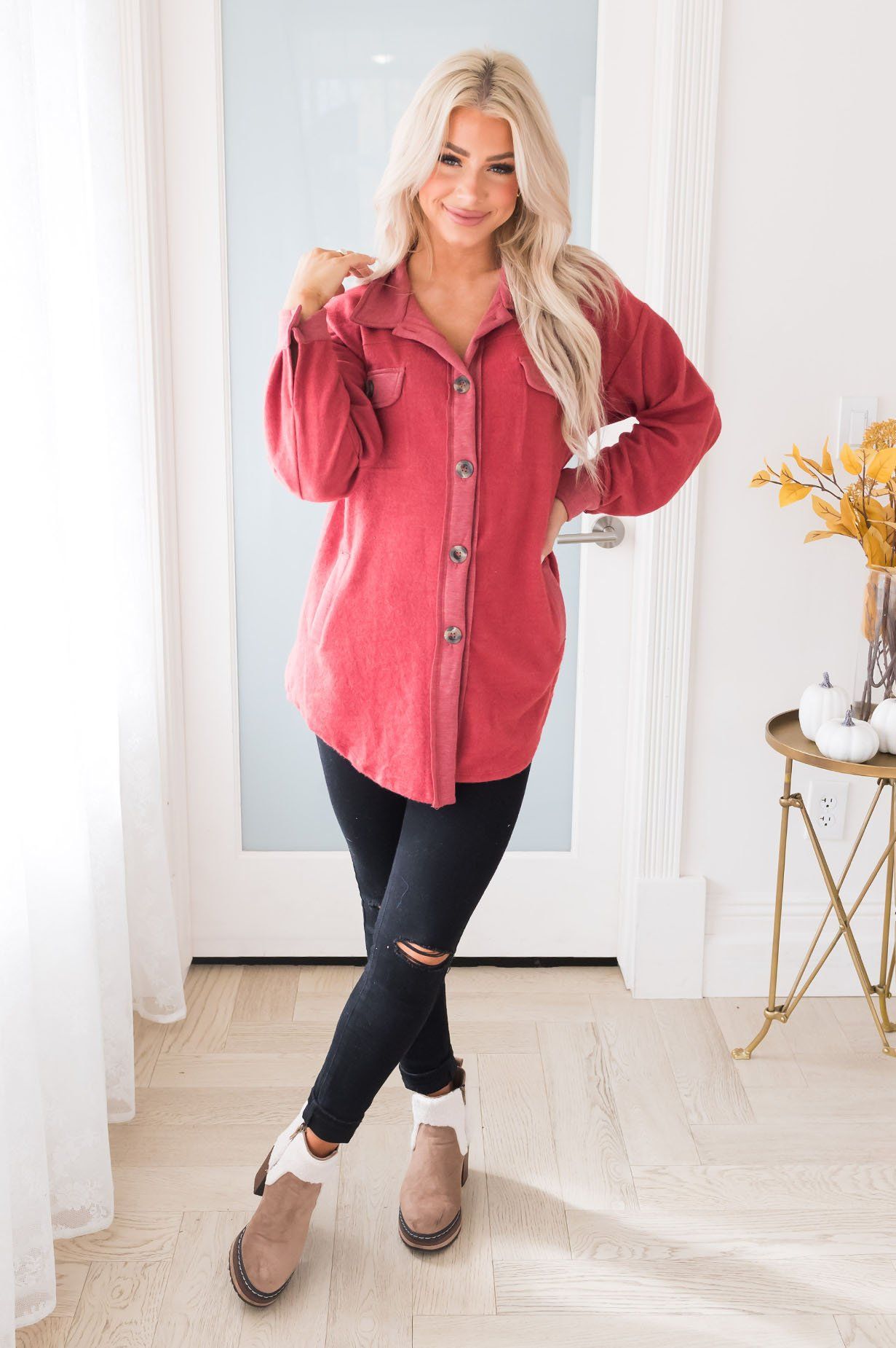 Bundled Up Modest Shacket Modest Dresses vendor-unknown