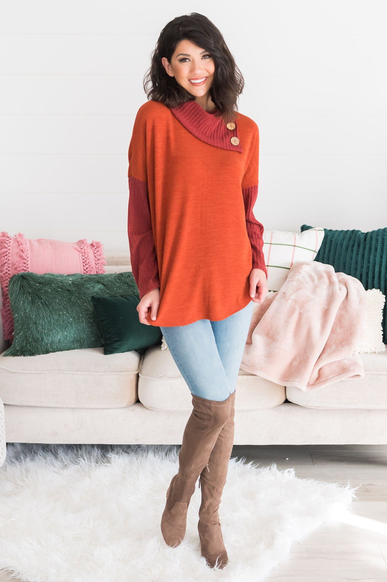 Wrap Me Up Modest Sweater Tops vendor-unknown