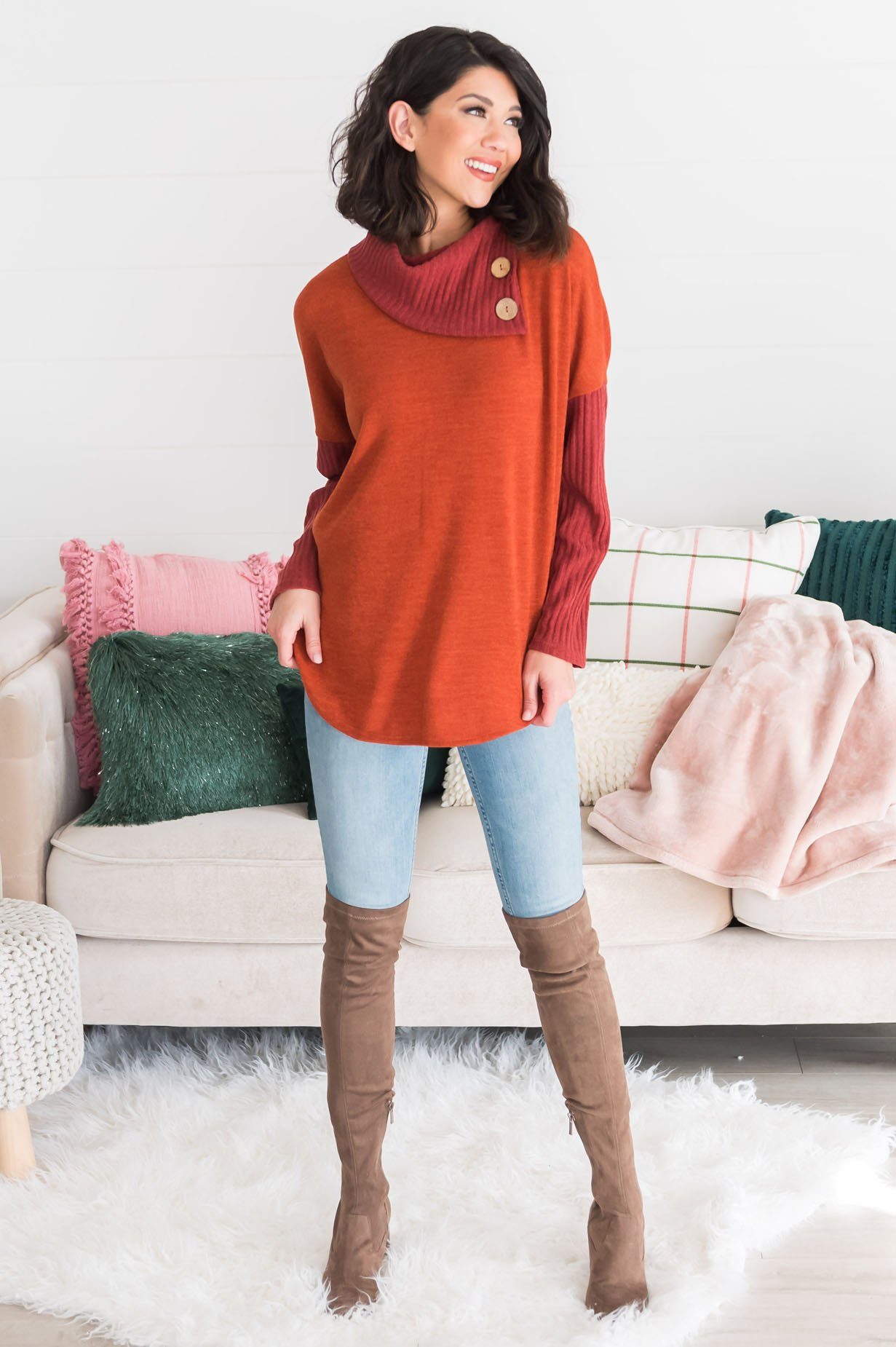 Wrap Me Up Modest Sweater Tops vendor-unknown