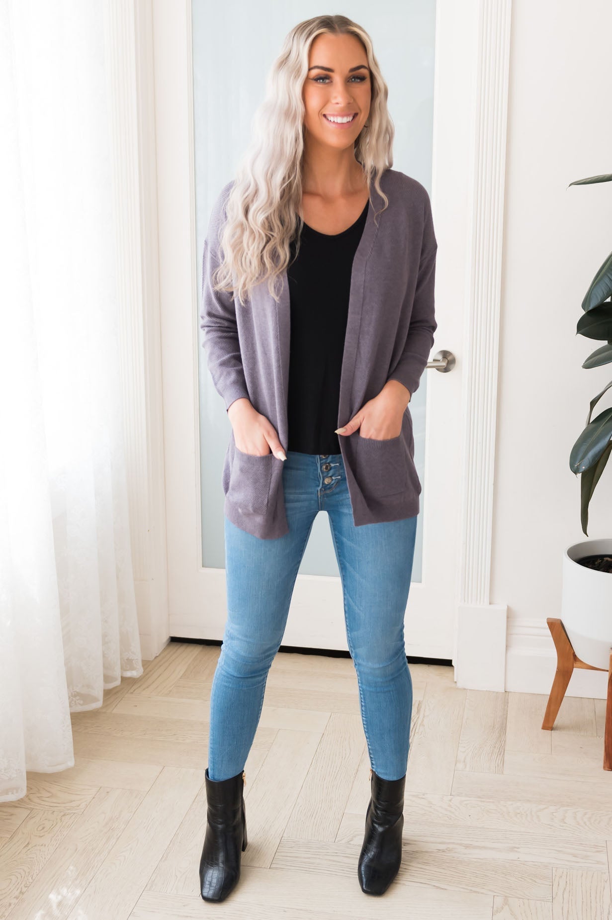 Casually Cool Modest Pocket Cardigan Modest Dresses vendor-unknown