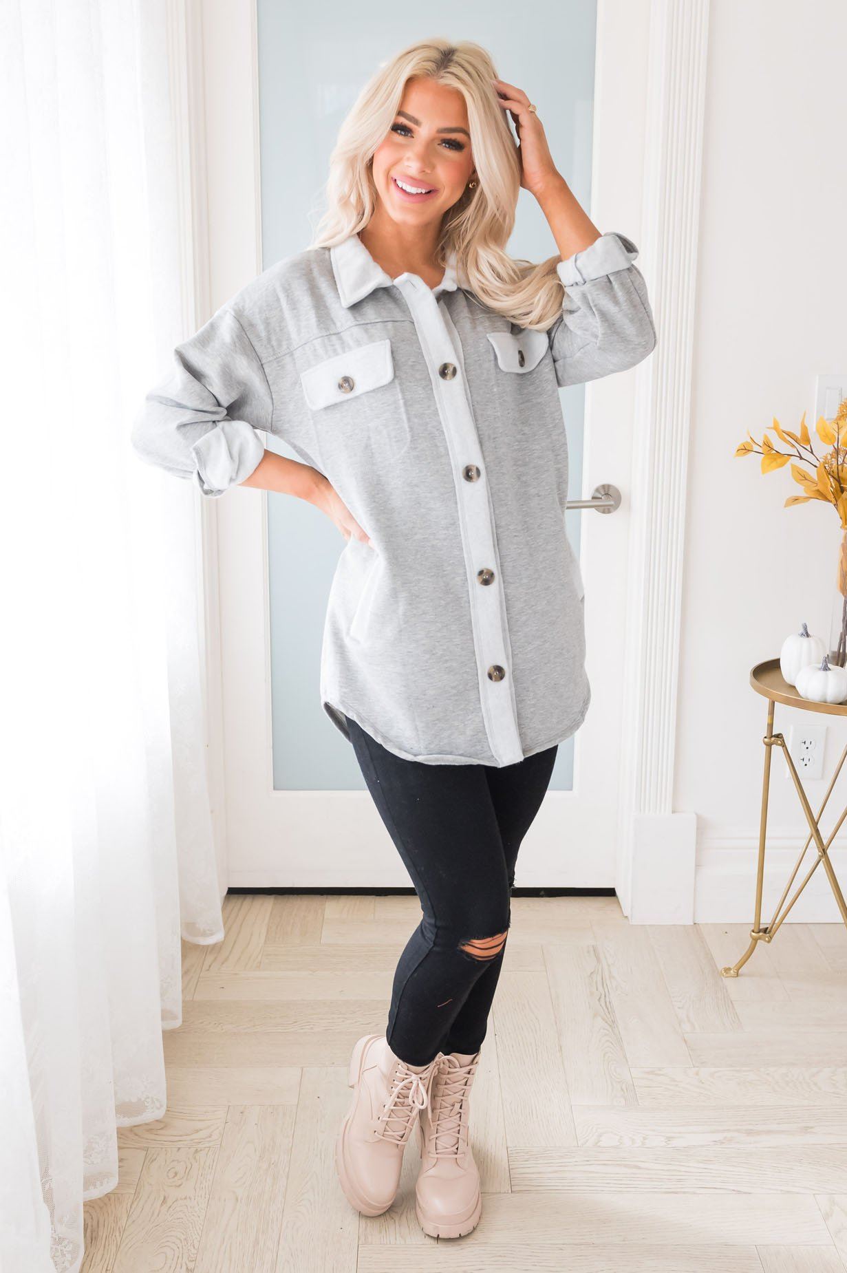 Bundled Up Modest Shacket Modest Dresses vendor-unknown