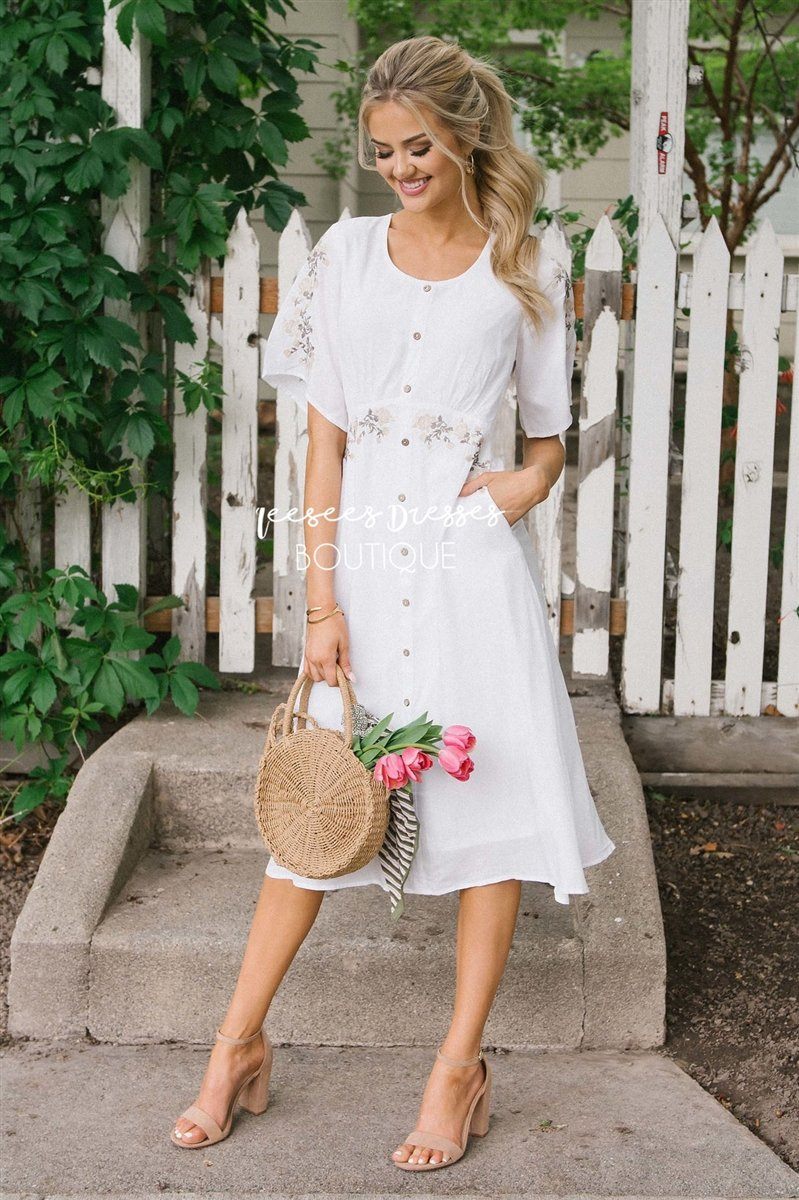 The Myra Modest Dresses vendor-unknown Ivory S