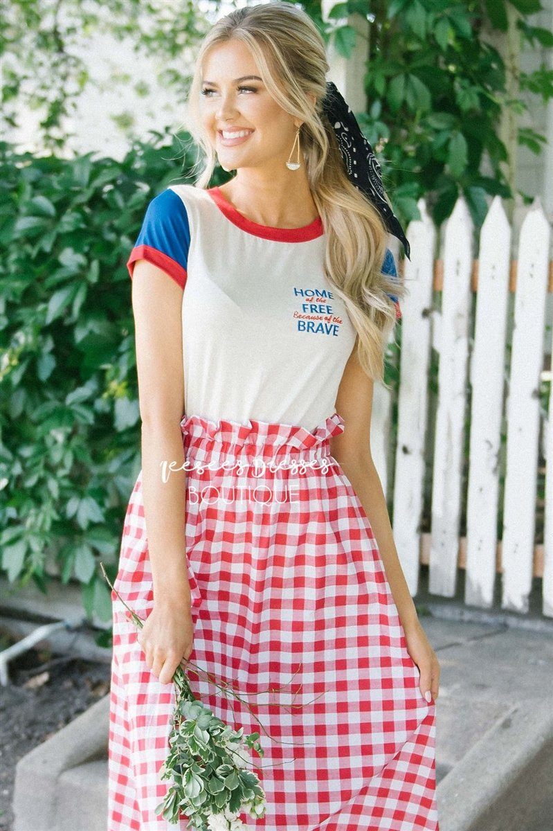 Home of The Free Short Sleeve Top Tops vendor-unknown S White