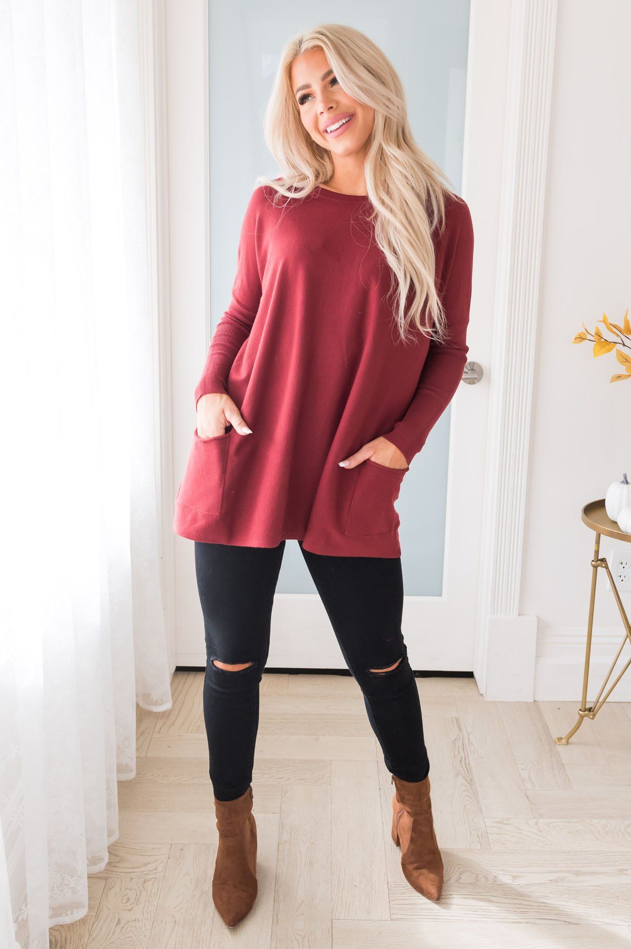 Casual Chic Modest Oversize Sweater Tops vendor-unknown