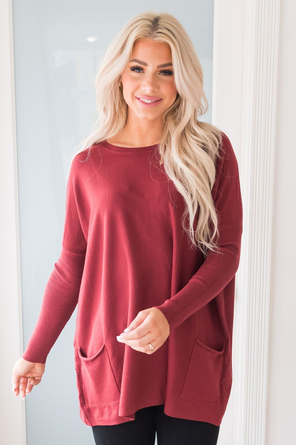 Casual Chic Modest Oversize Sweater Tops vendor-unknown