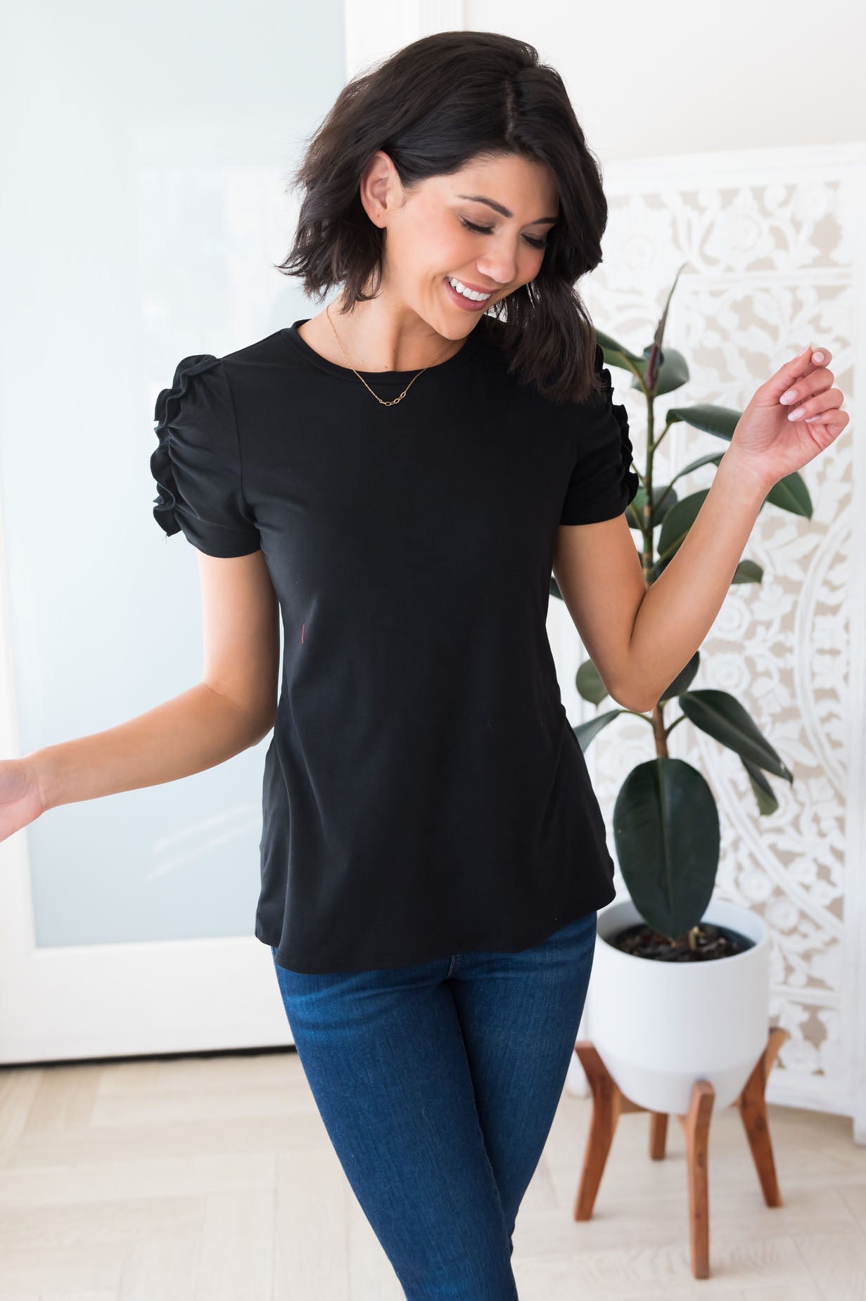 Beauty Awaits Modest Top Tops vendor-unknown