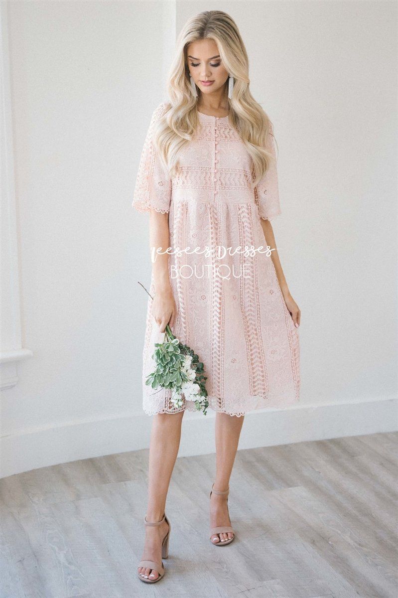 Love At First Sight- Nursing Friendly Modest Dresses vendor-unknown S Soft Rose