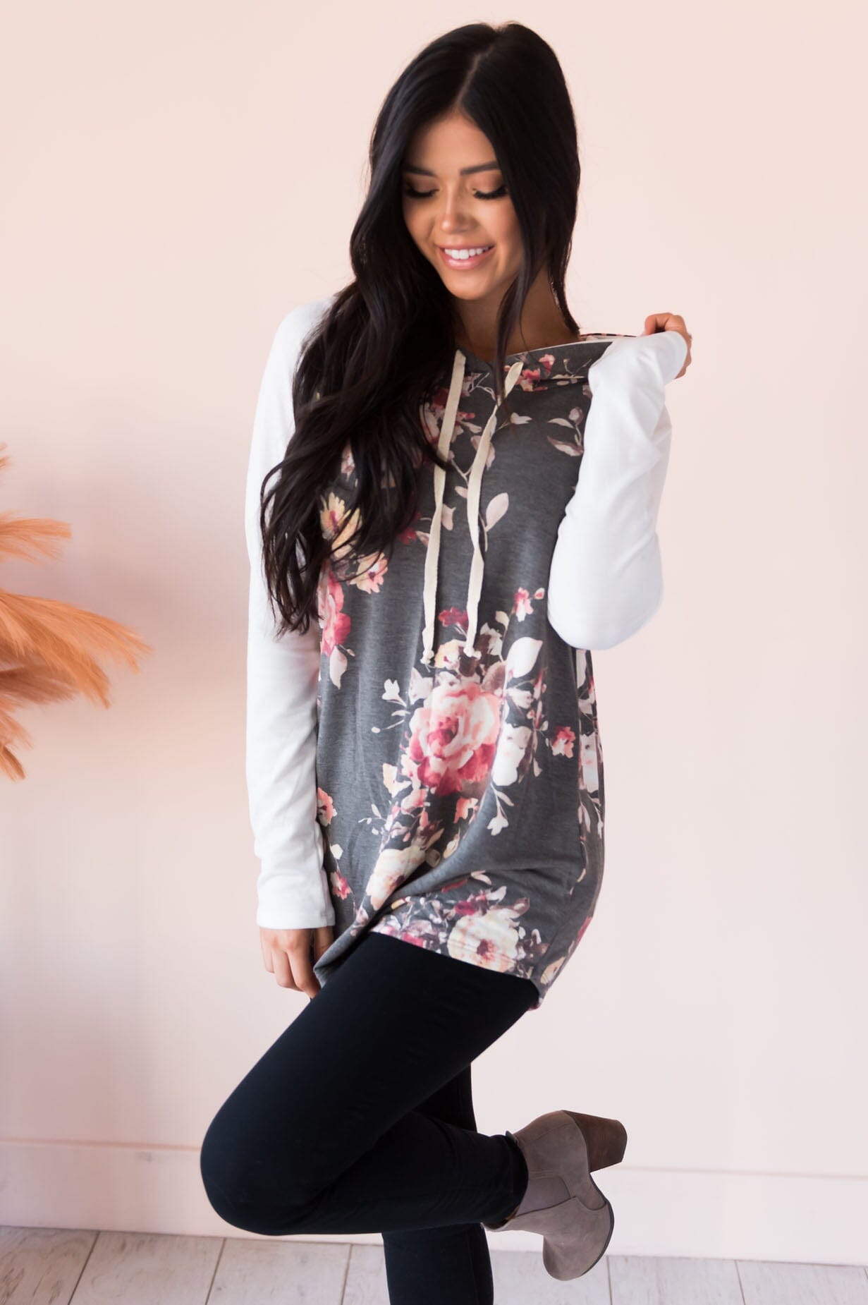 Count Your Blessings Modest Lightweight Hoodie Tops vendor-unknown