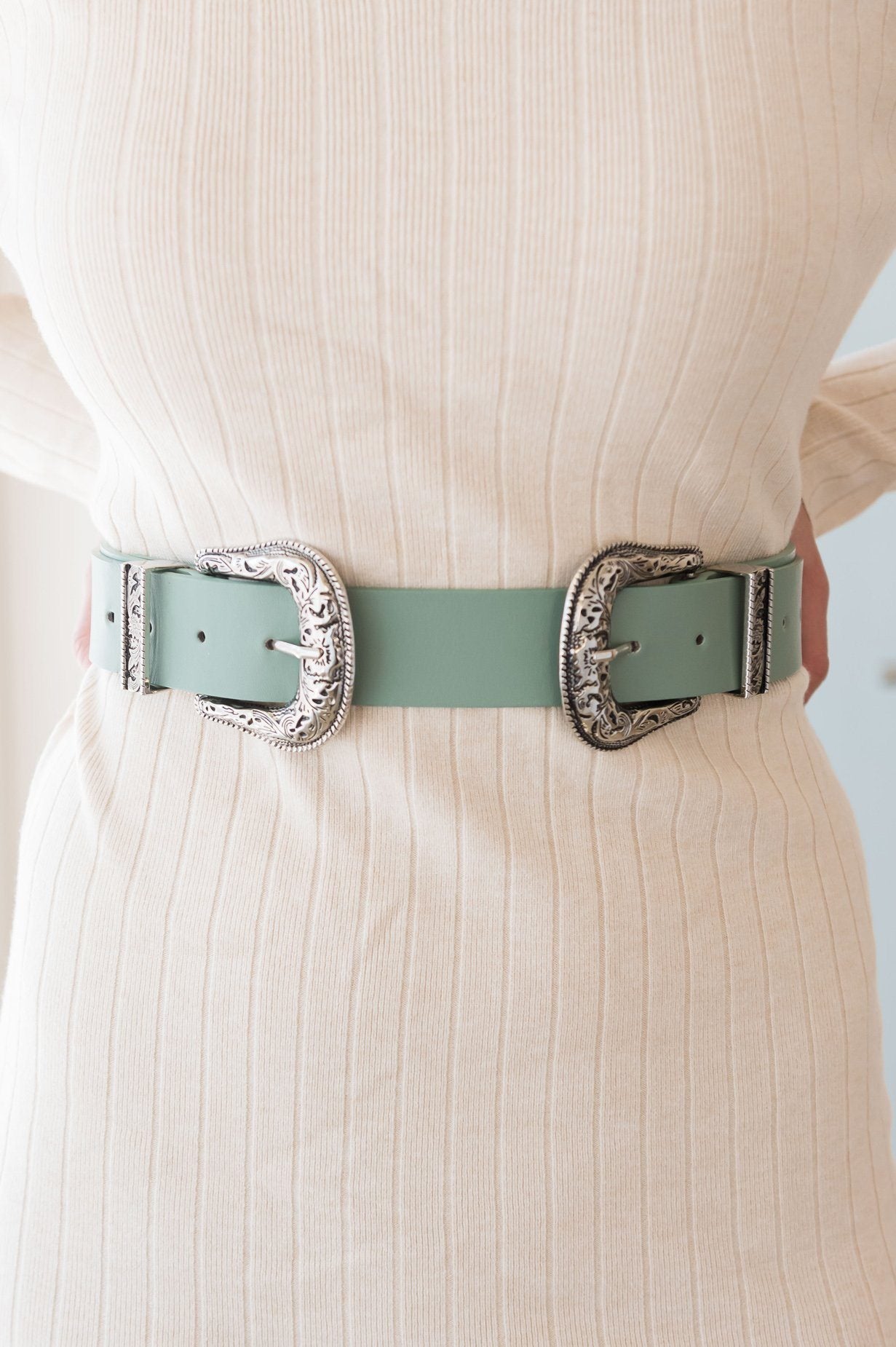 Stylish Statement Double Buckle Belt Accessories & Shoes Leto Accessories