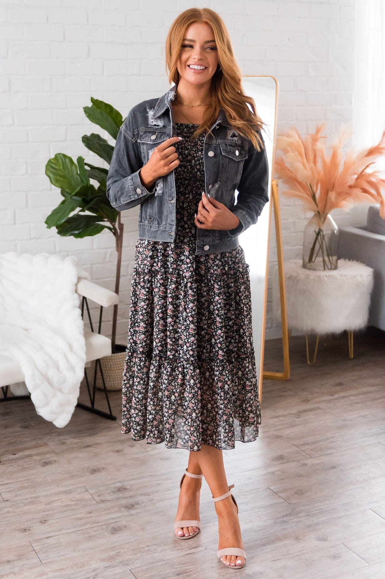 Falling For You Modest Denim Jacket Modest Dresses vendor-unknown