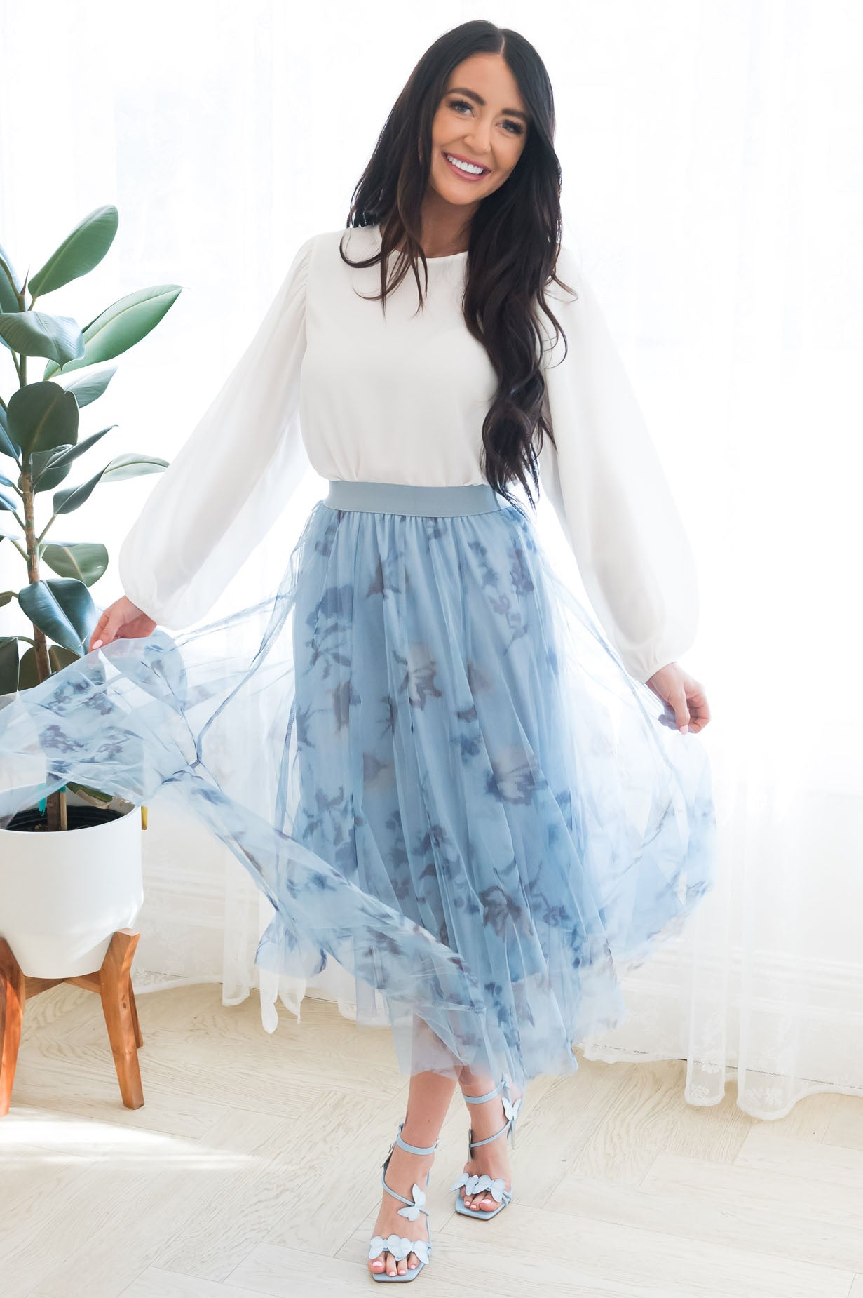 Blooming Buds Modest Tulle Skirt Skirts vendor-unknown
