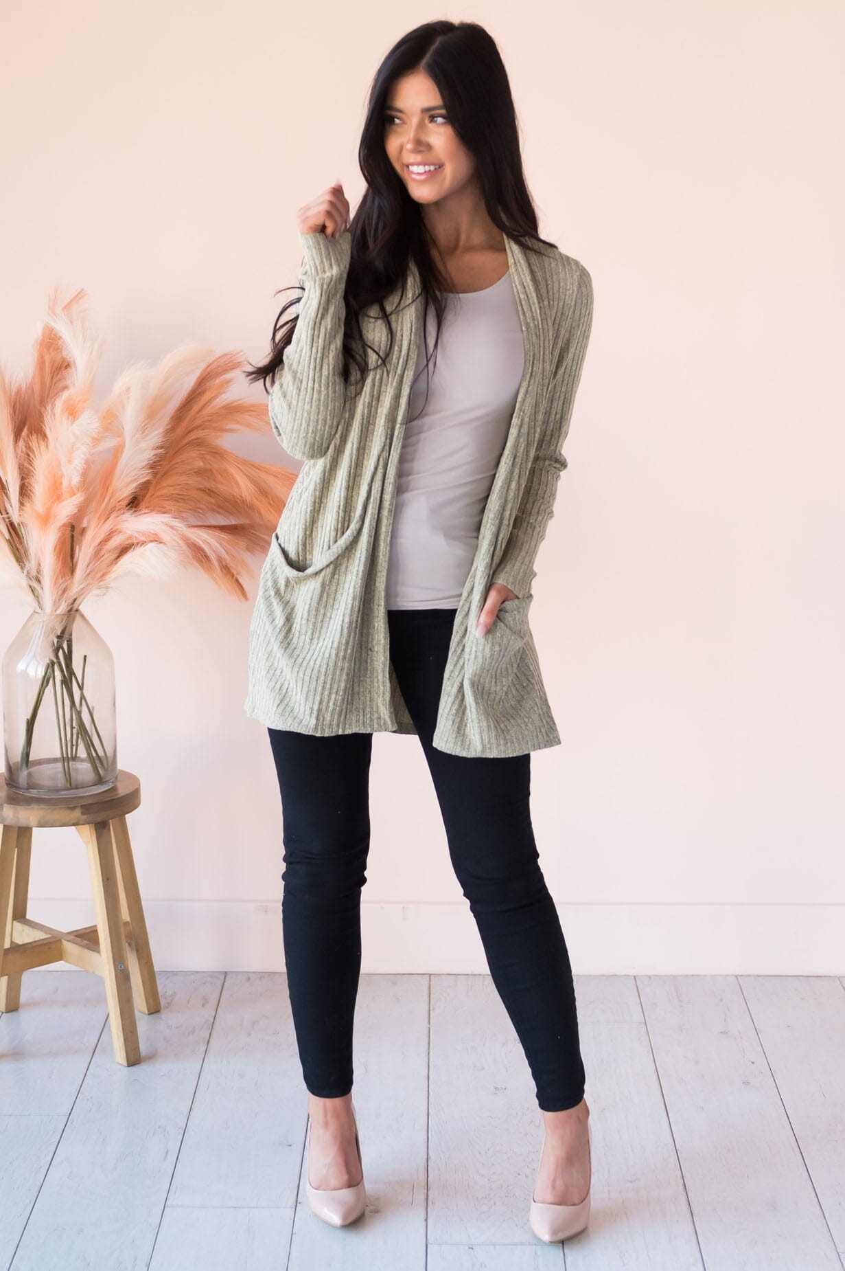 Singing To My Soul Modest Pocket Cardigan Modest Dresses vendor-unknown