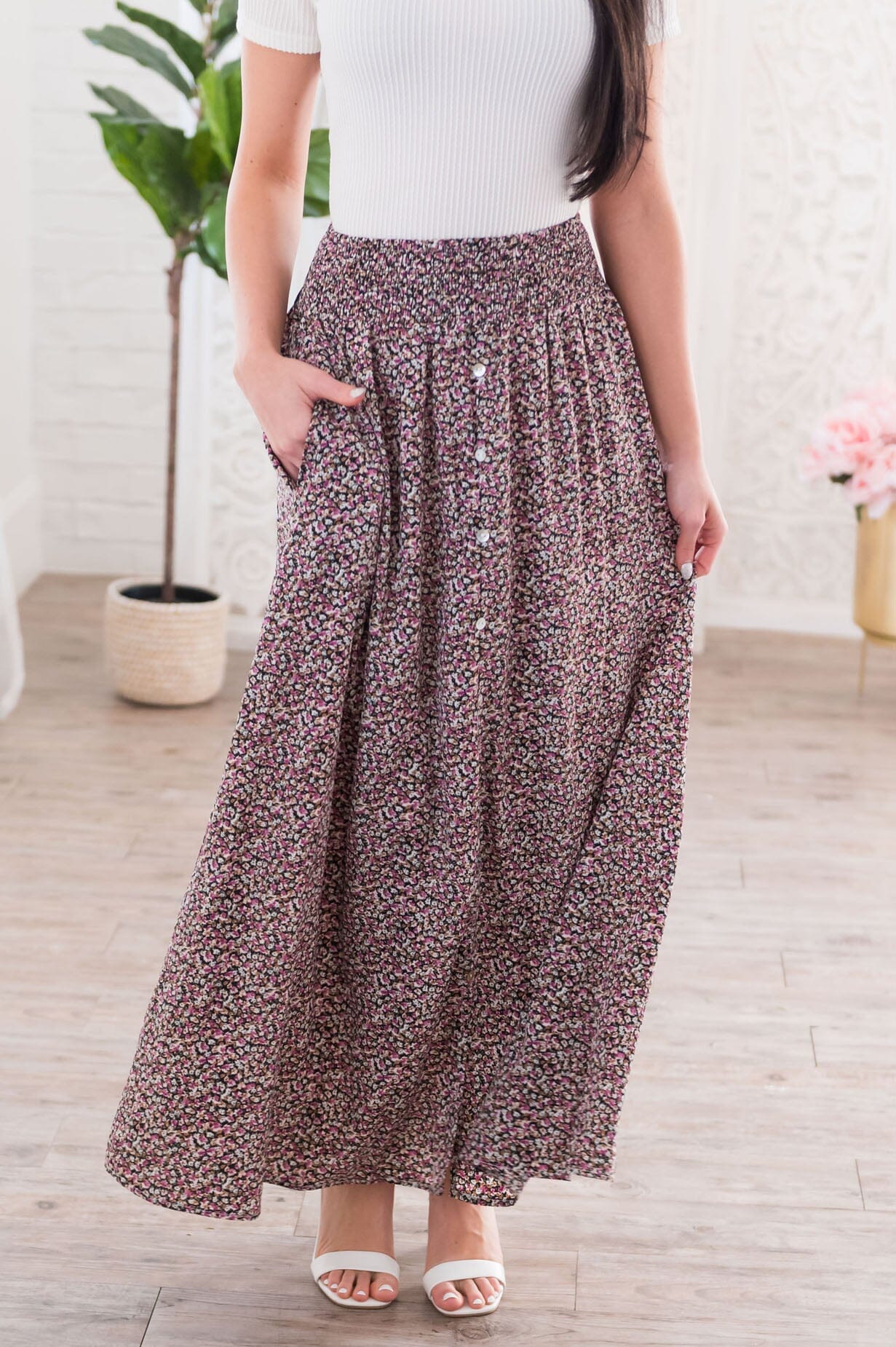 Beautiful Gardens Modest Maxi Skirt Skirts vendor-unknown