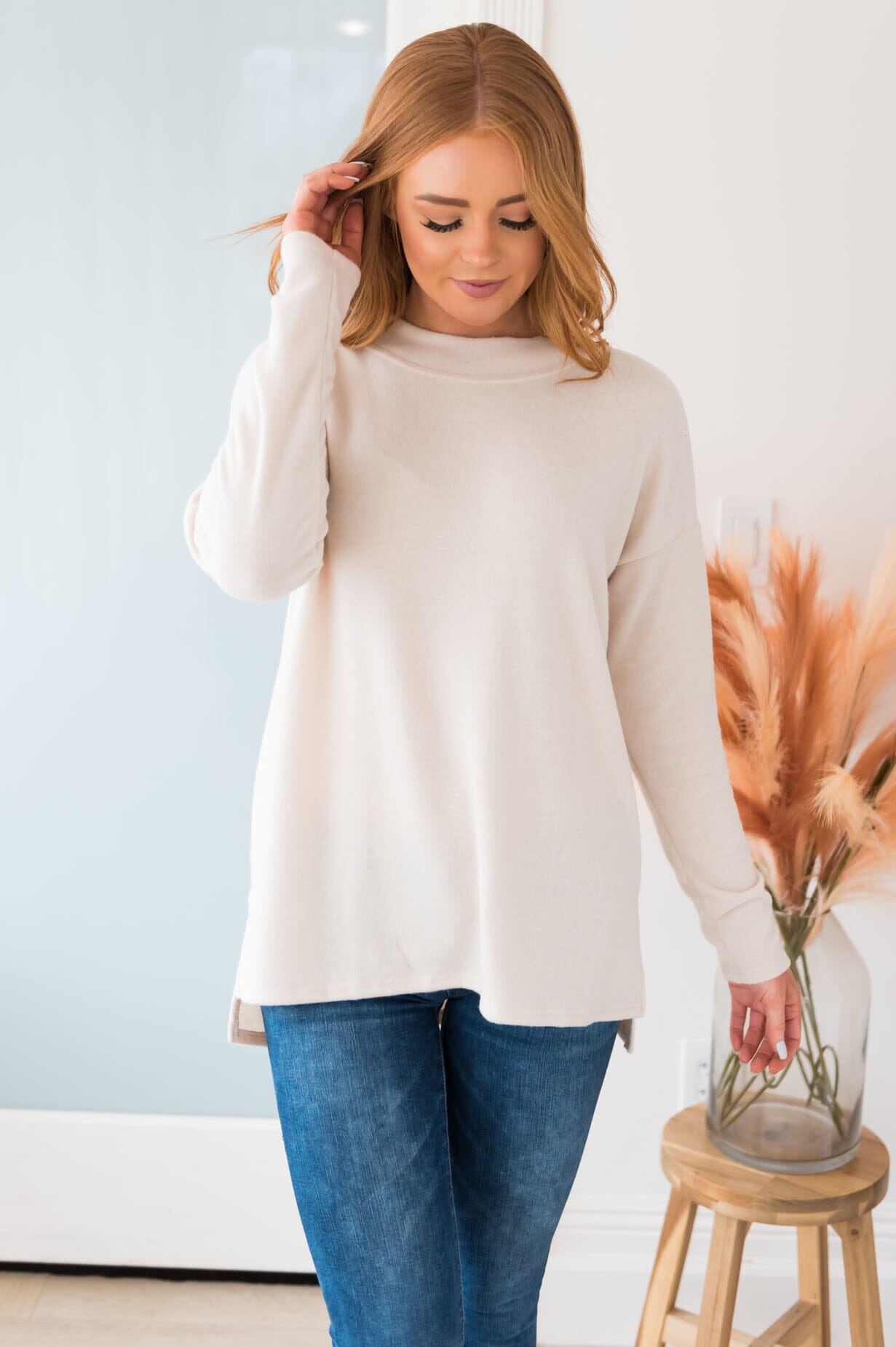 Meet Me Where We First Met Modest Sweater Tops vendor-unknown