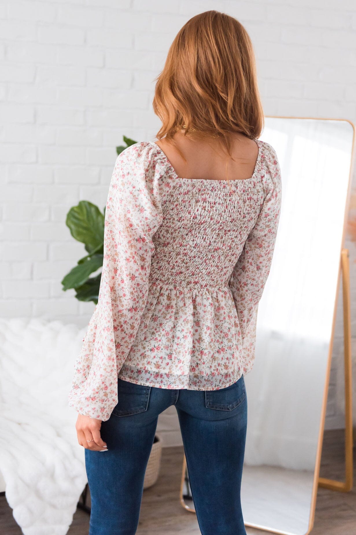 The Perfect Time Modest Blouse Tops vendor-unknown