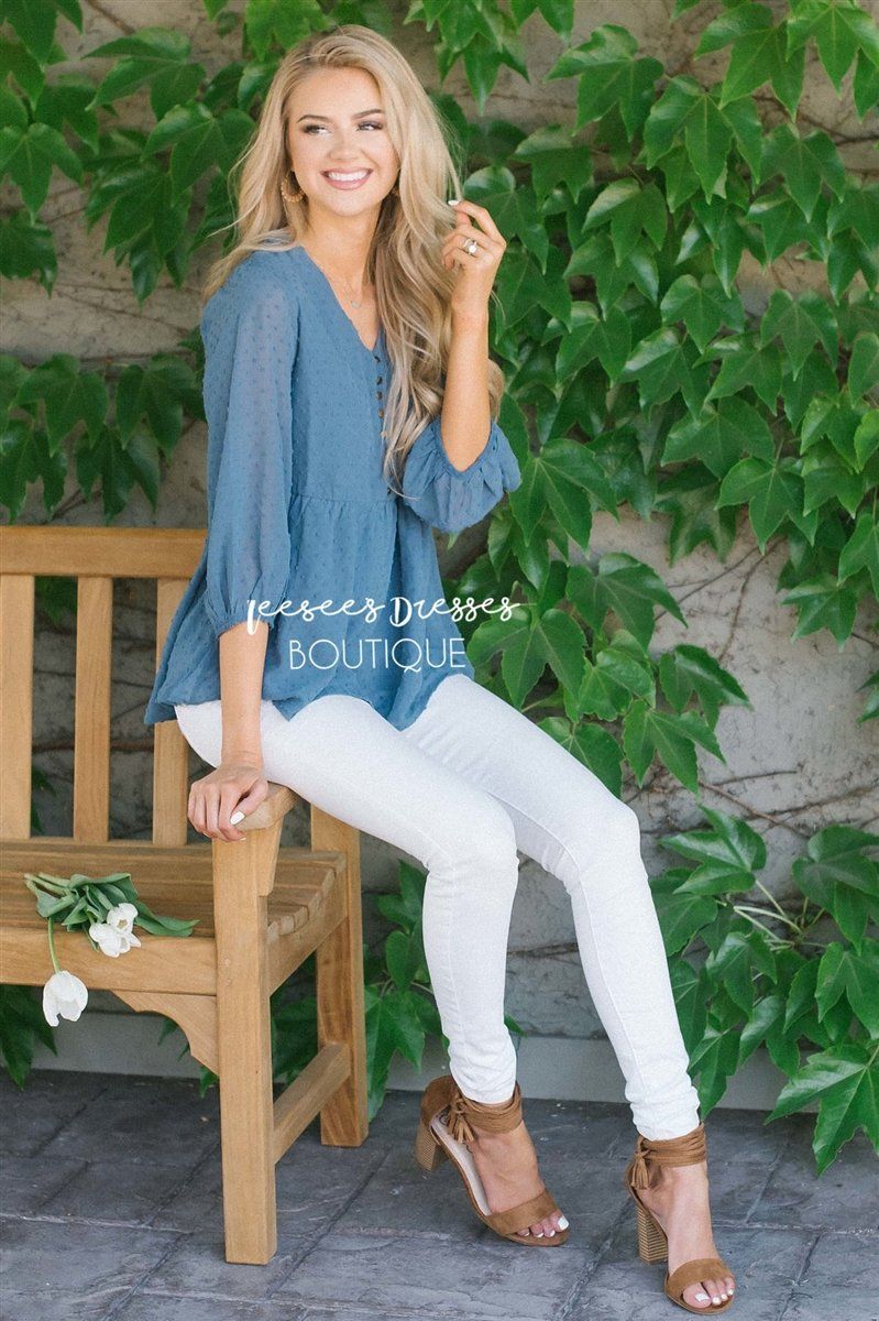 Polka Dot Embroidered Baby Doll Top Tops vendor-unknown