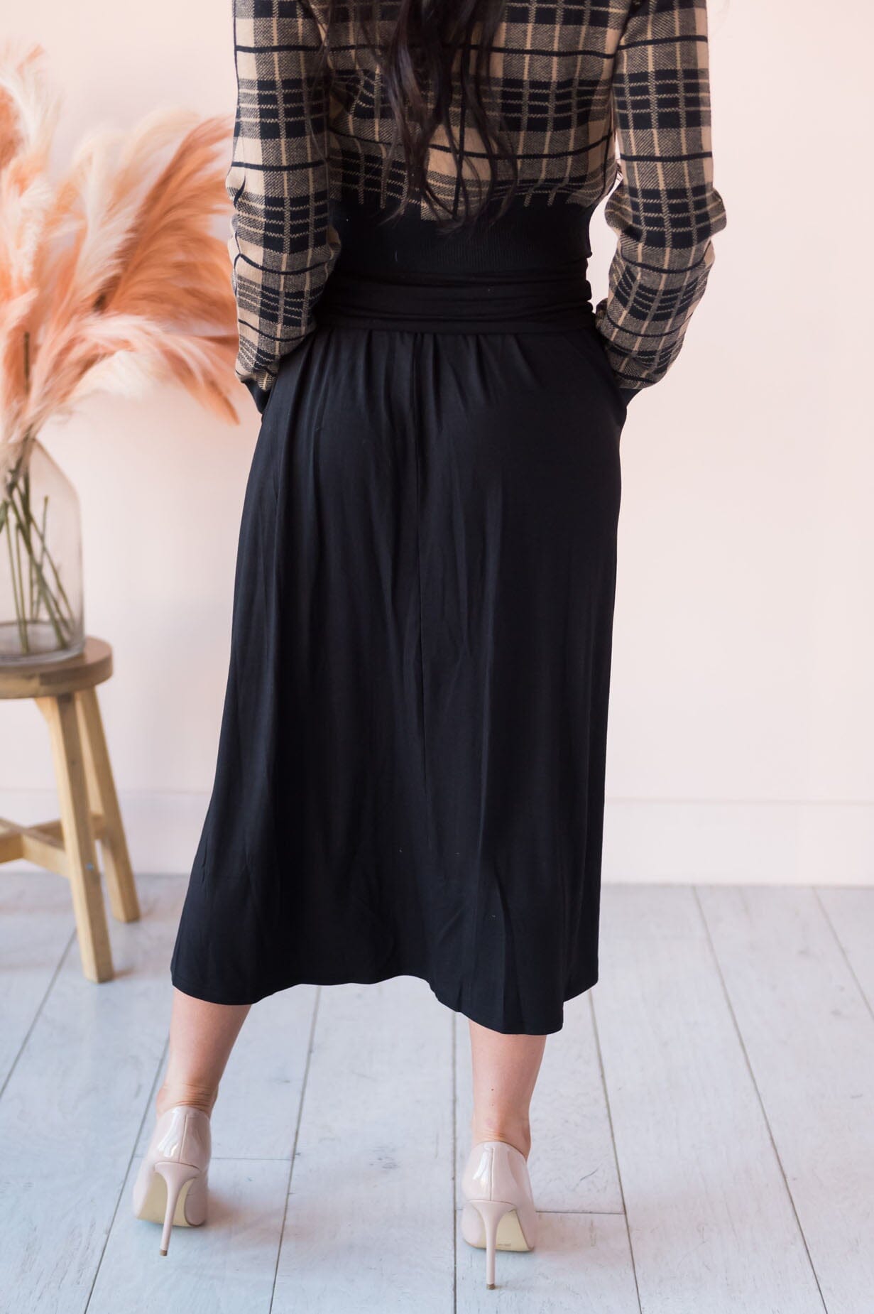 Back In Black Modest Pocket Skirt Skirts vendor-unknown