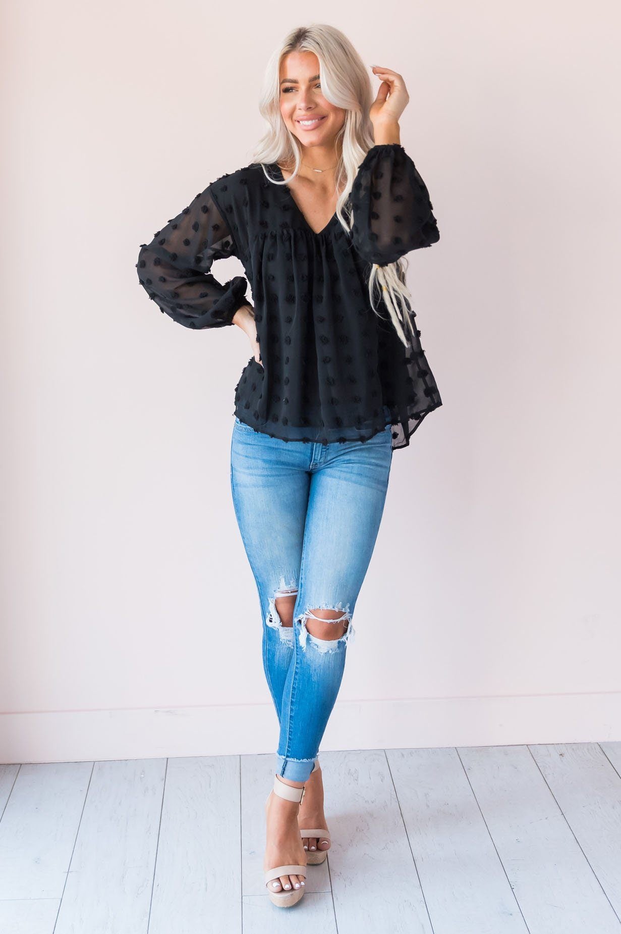 Adored Always Modest Blouse Tops vendor-unknown