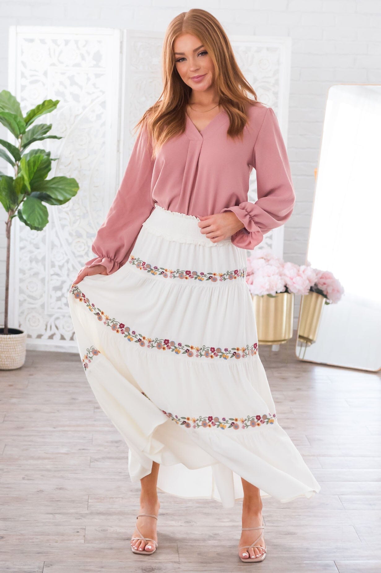 Sway My Way Modest Tiered Skirt Skirts vendor-unknown