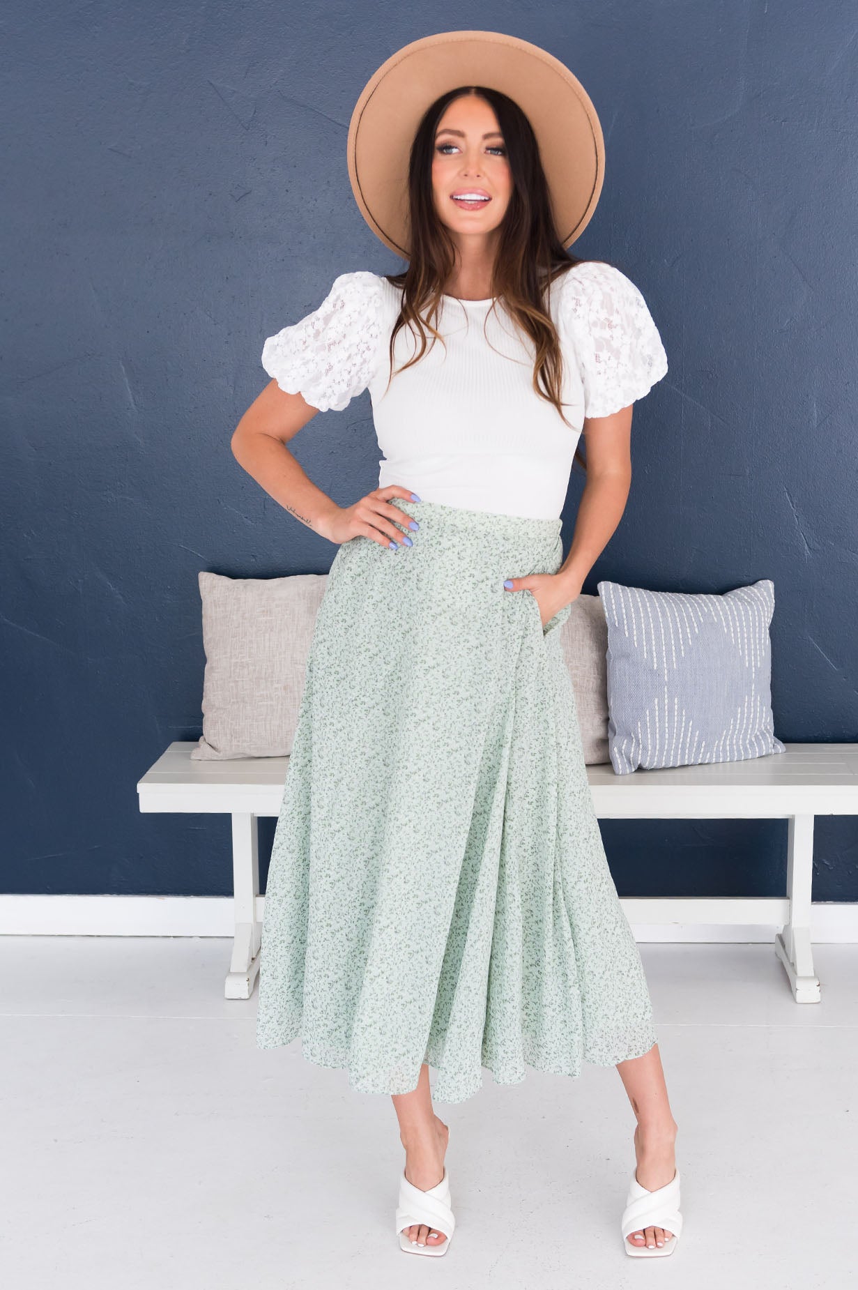 Walking In Faith Modest Floral Skirt NeeSee's Dresses