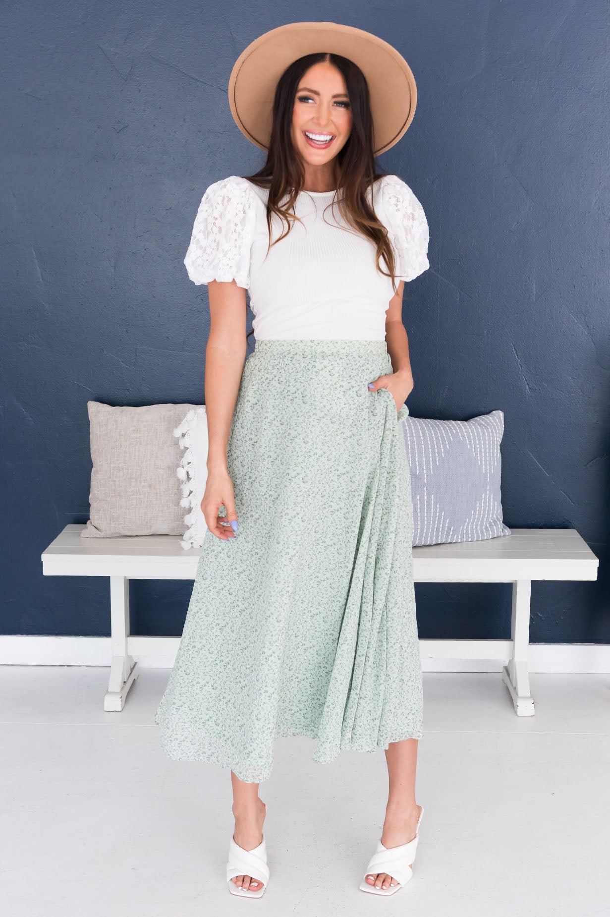 Walking In Faith Modest Floral Skirt NeeSee's Dresses