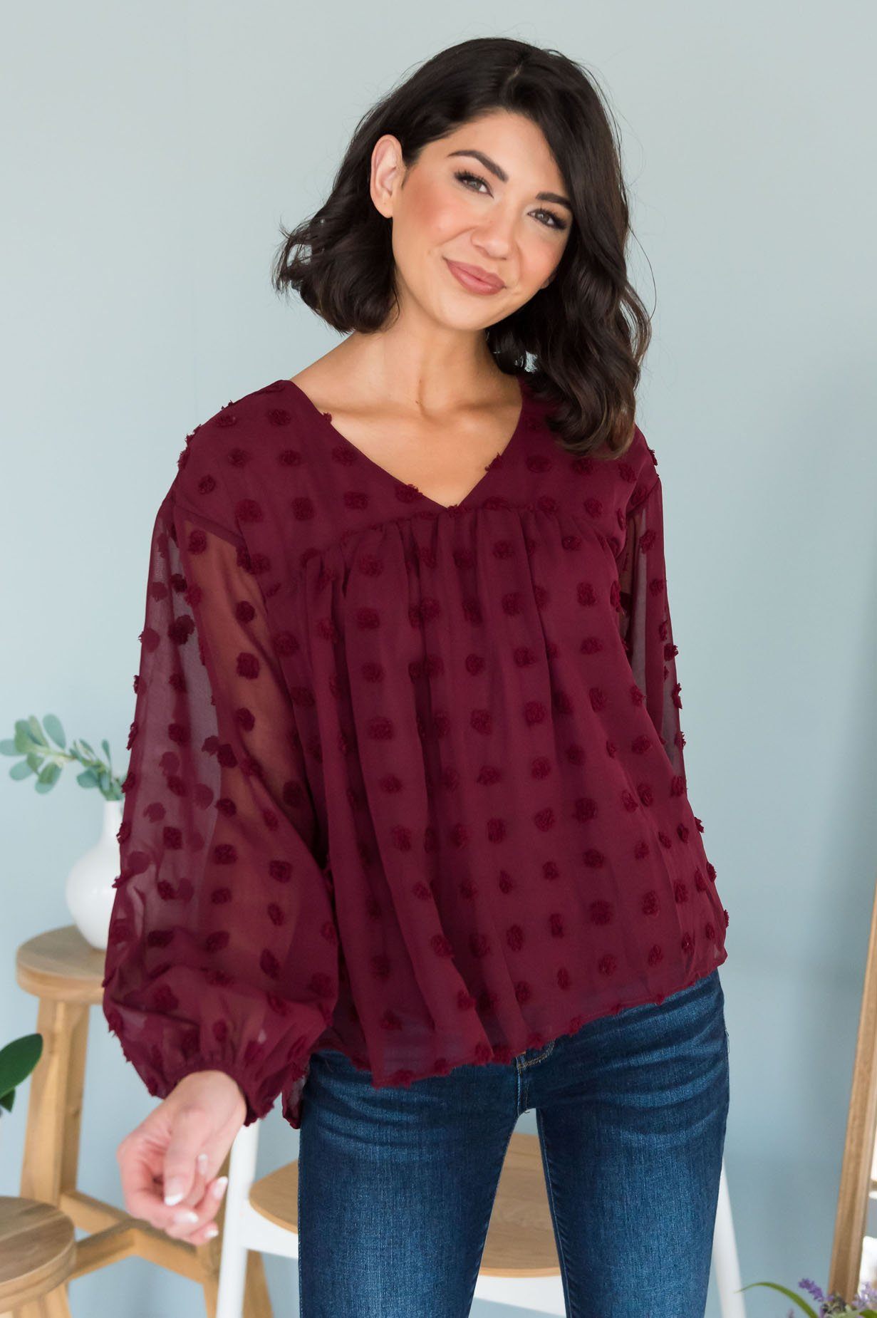 Adored Always Modest Blouse Tops vendor-unknown