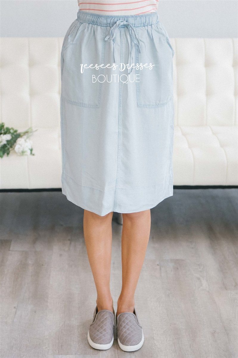 Casual Drawstring Waist Skirt Skirts vendor-unknown