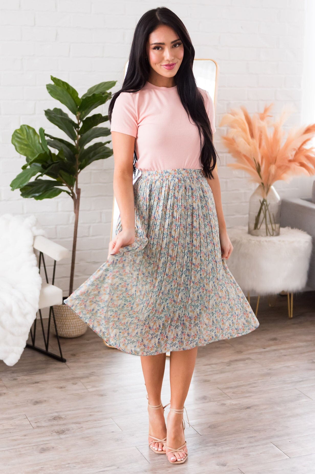 Always Blooming Modest Pleat Skirt Modest Dresses vendor-unknown