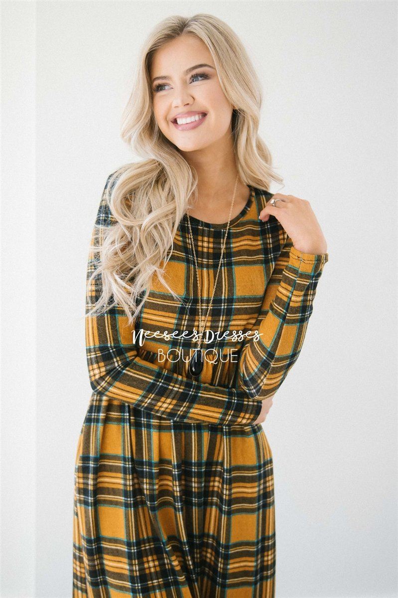 The Nellie Plaid Dress Modest Dresses vendor-unknown